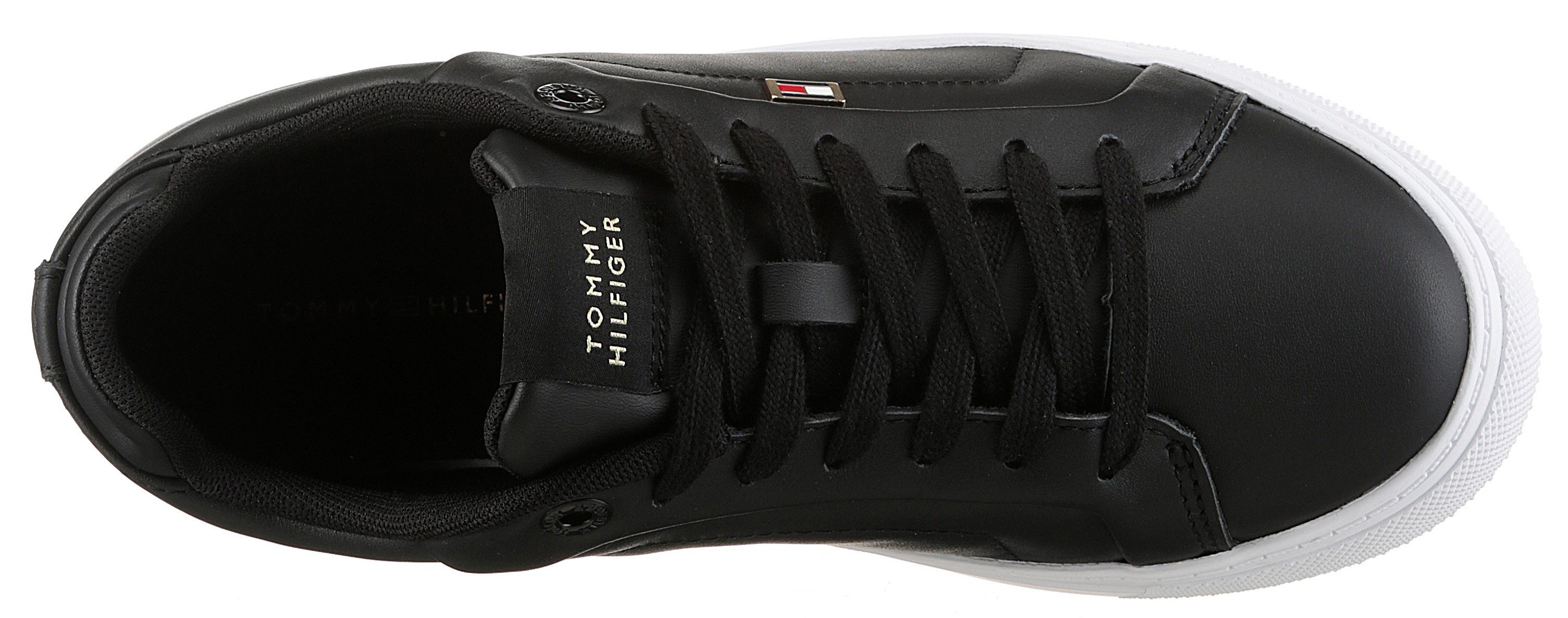 Tommy Hilfiger Plateausneakers WOMENS ICON COURT SNEAKER FLAG vrijetijdsschoen, veterschoen, lage schoen met gevoerde schacht