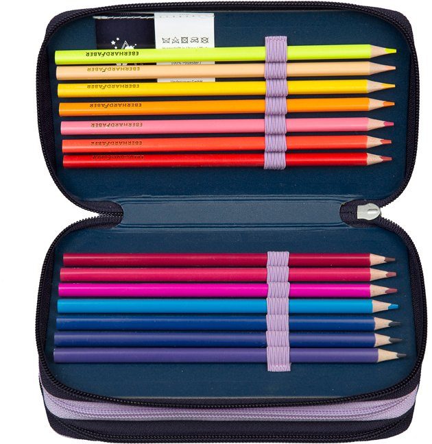 Scooli Etui Tripledecker, Dreamland gevuld, inclusief set vierkant