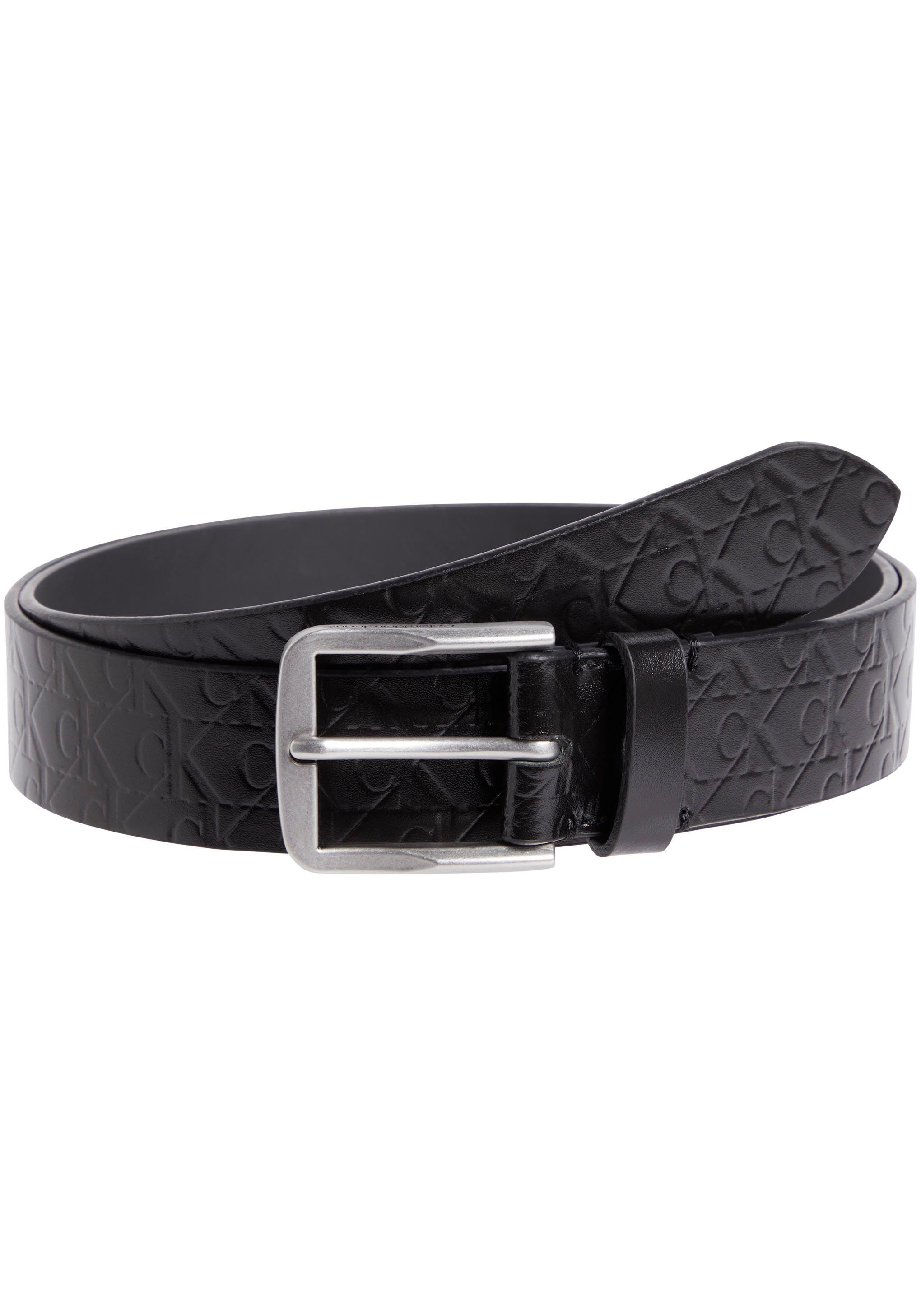Calvin Klein Leren riem CLASSIC FLAT LTHR BELT 35MM AOP