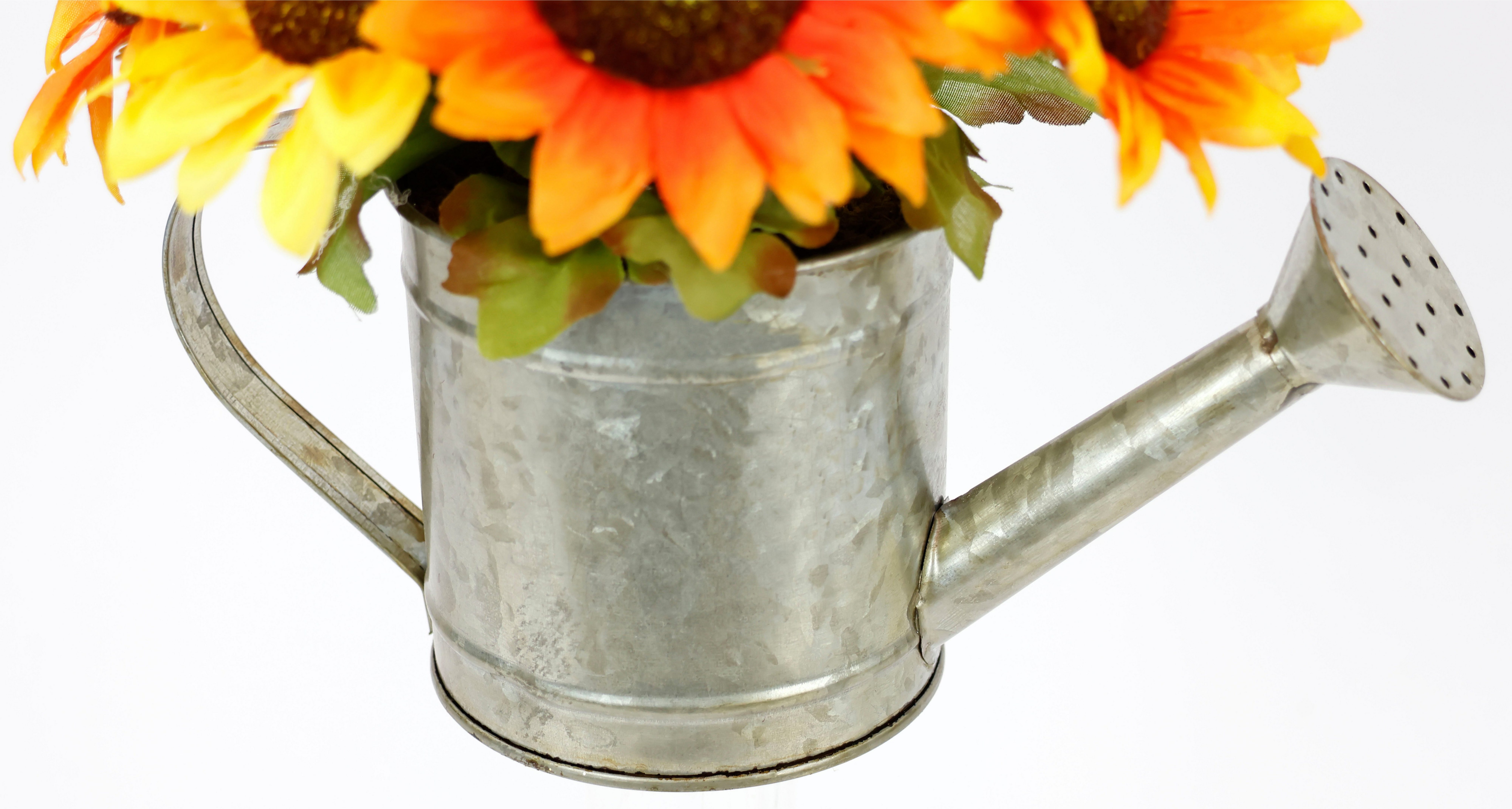 I.GE.A. Kunstbloem Zonnebloemen in gieter Herfstdecoratie, herfstbloemen (1 stuk)