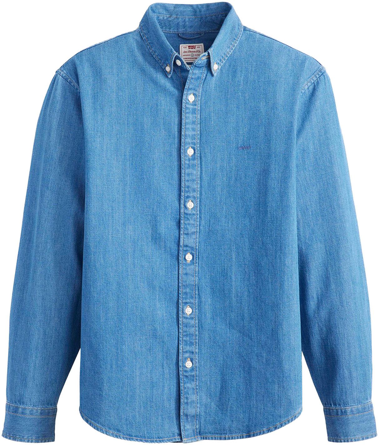 Levi's® Overhemd met lange mouwen AUTHENTIC BUTTON DOWN met ton-in-ton logo-borduursel op de borst