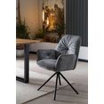 salesfever kuipstoel eetkamerstoel 360° draaiende functie, draaistoel, stoel met armleuningen (set, 1 stuk) grijs