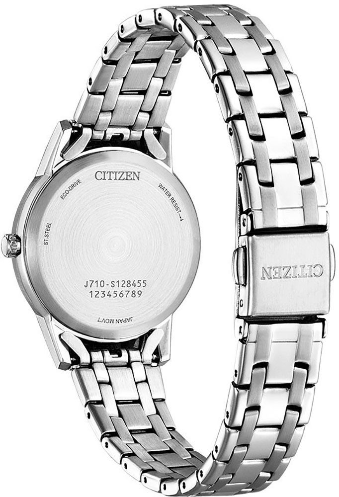 Citizen Solarhorloge FE1240-81L Horloge, dameshorloge, datum, kristalstenen, roestvrijstalen band