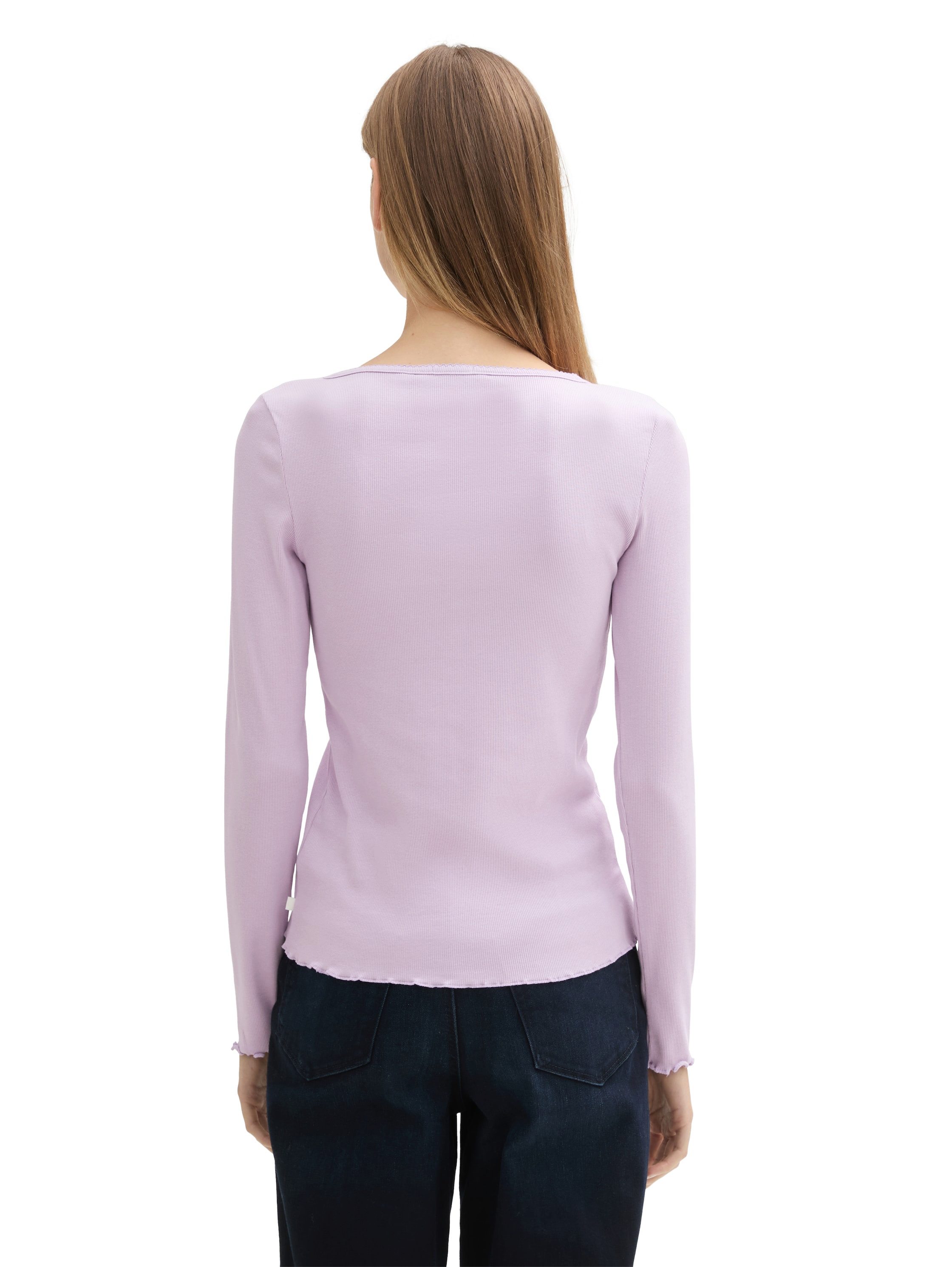 Tom Tailor Denim Shirt met lange mouwen met golvende zoom