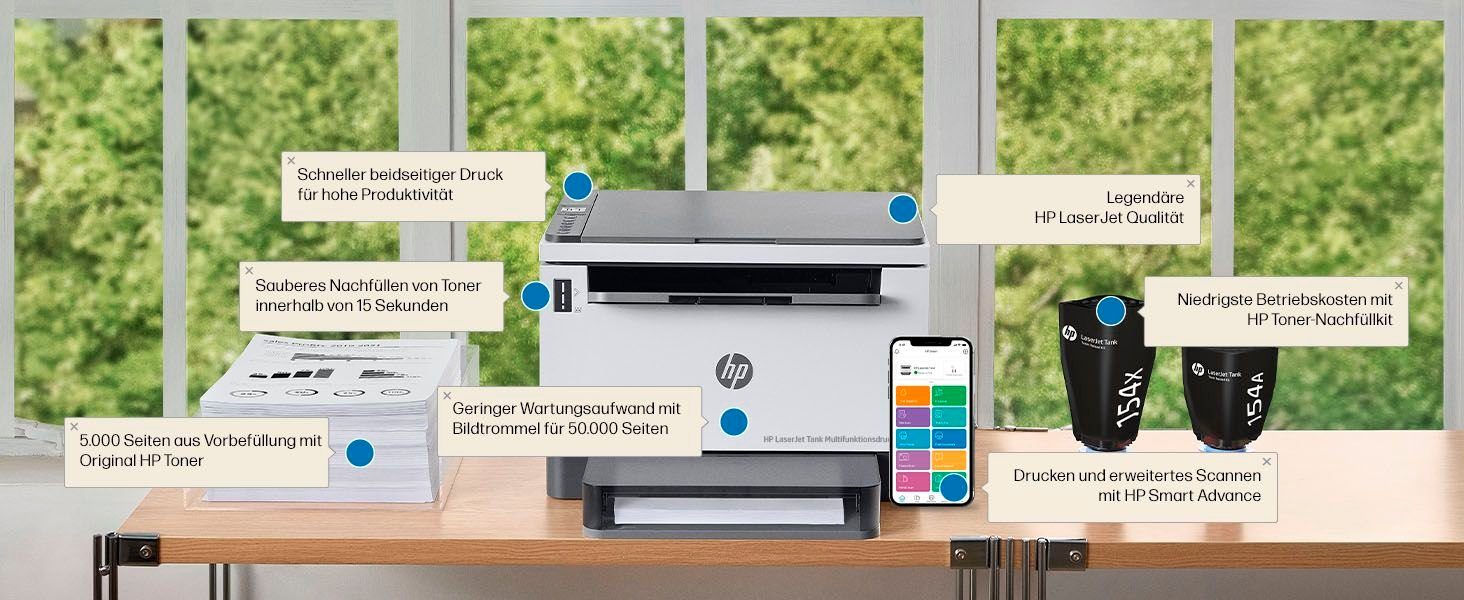 HP Laserprinter LaserJet Tank MFP 2604DW Printer