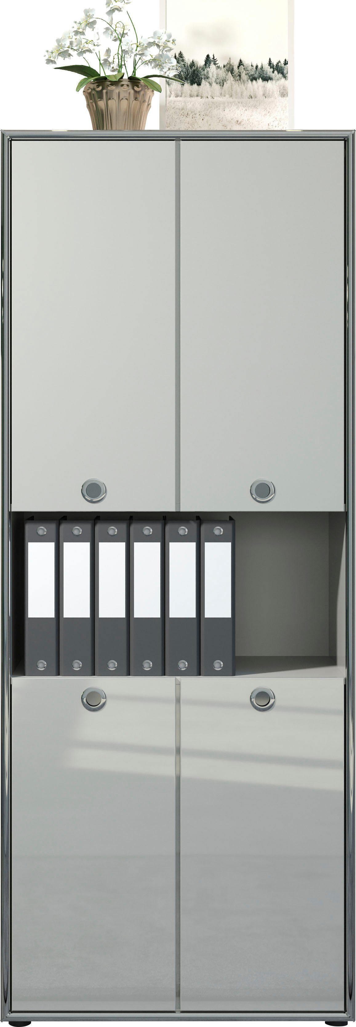 Places of Style Archiefkast Imperia Hoogglanslook met elegante chroomomranding - Made in Italy