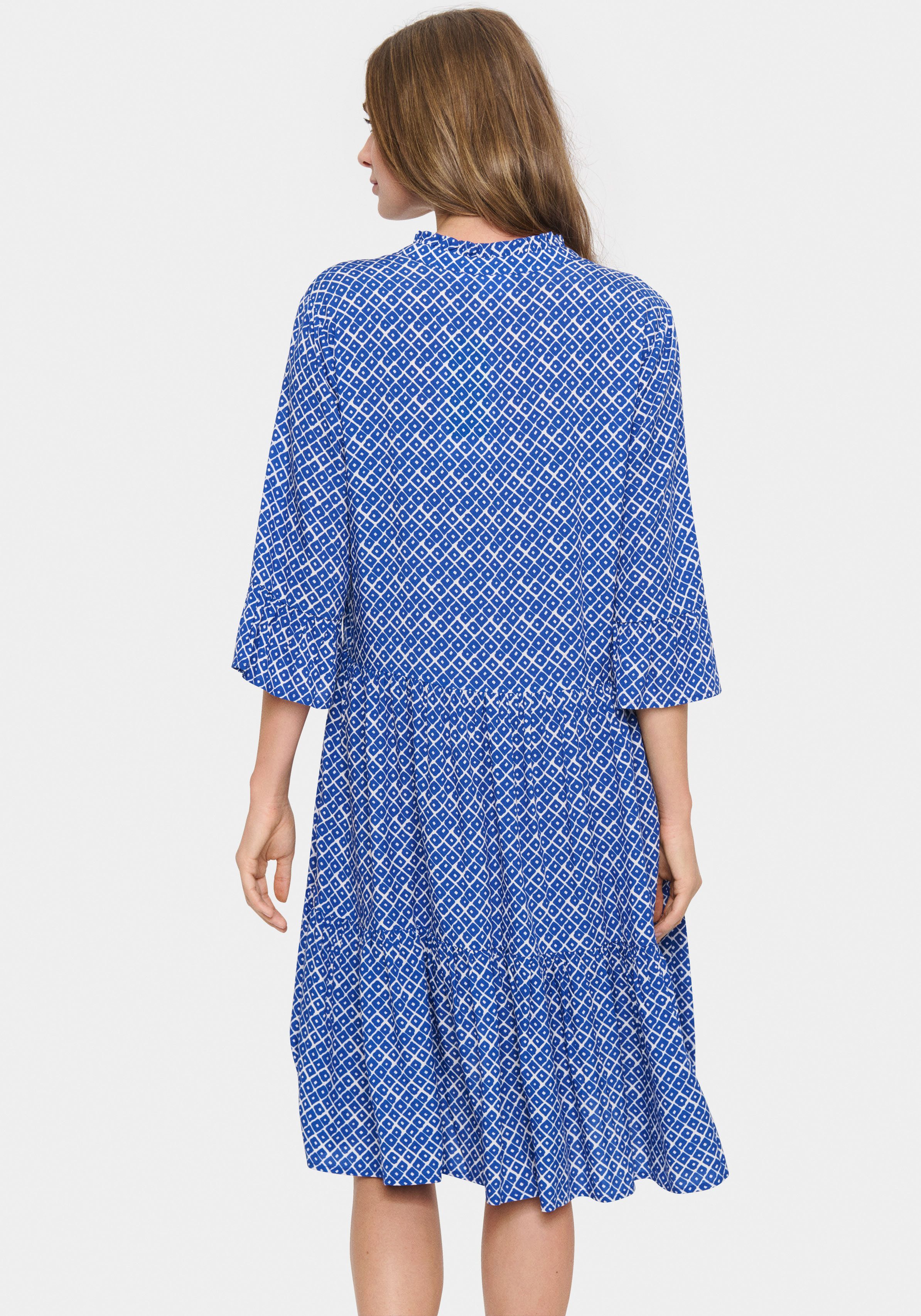 Saint Tropez Blousejurk EdaSZ dress met volants en 3/4 mouwen