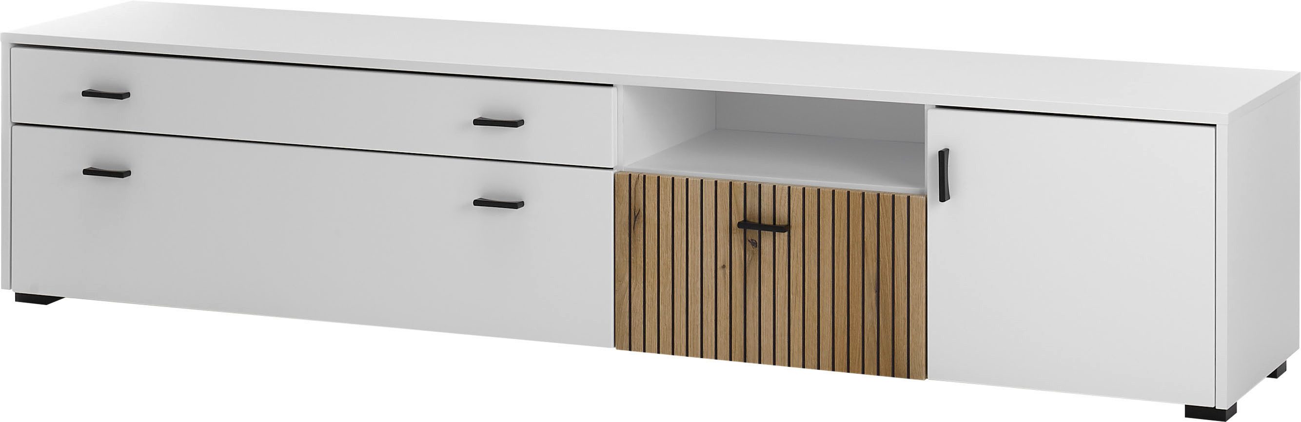 INOSIGN Tv-meubel Hudson in moderne trendkleur, handgrepen van metaal (zwart), breedte 200 cm
