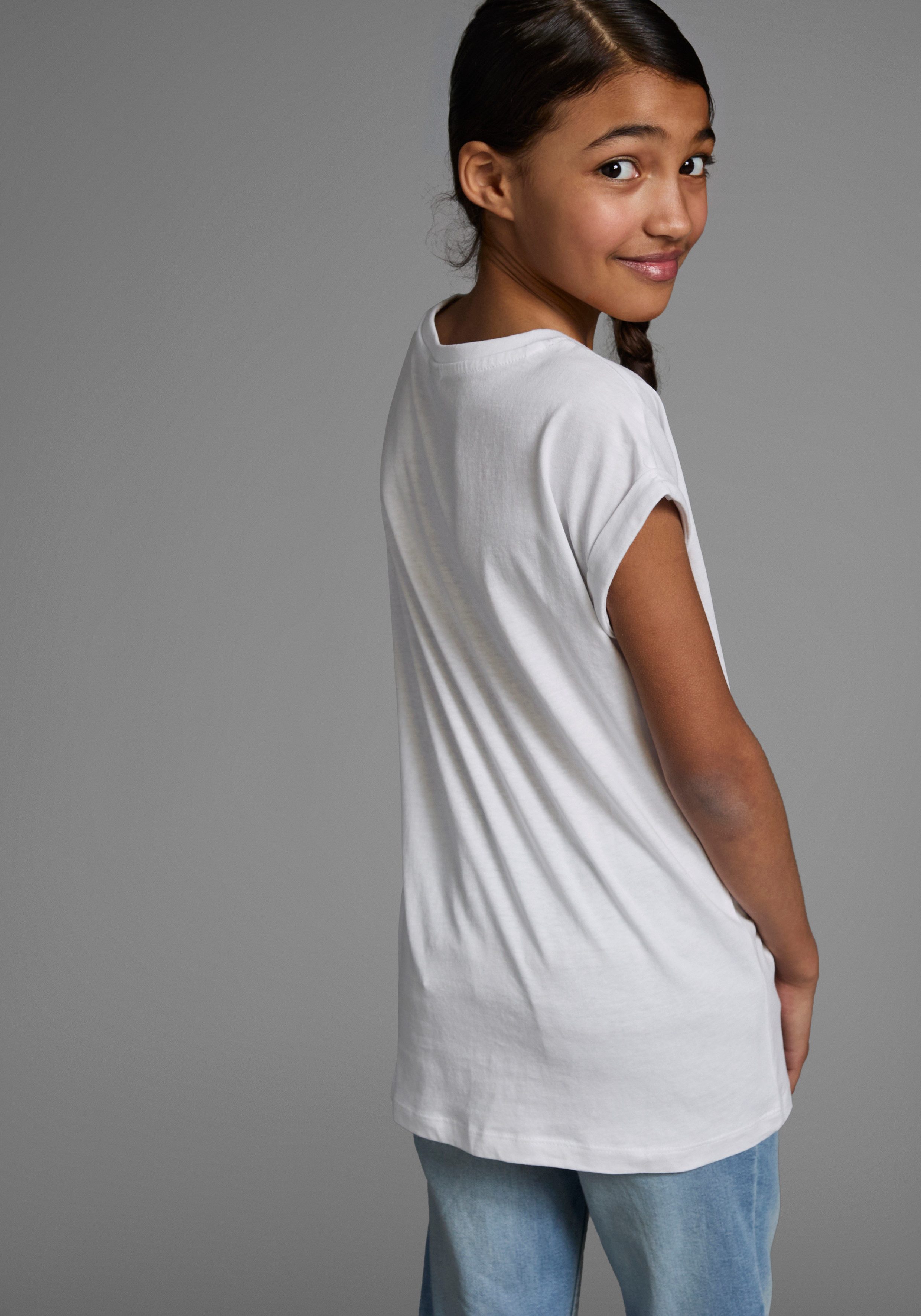 KIDSWORLD T-shirt Bevor Du fragst: NEIN! Korte mouwen, met print, ronde hals
