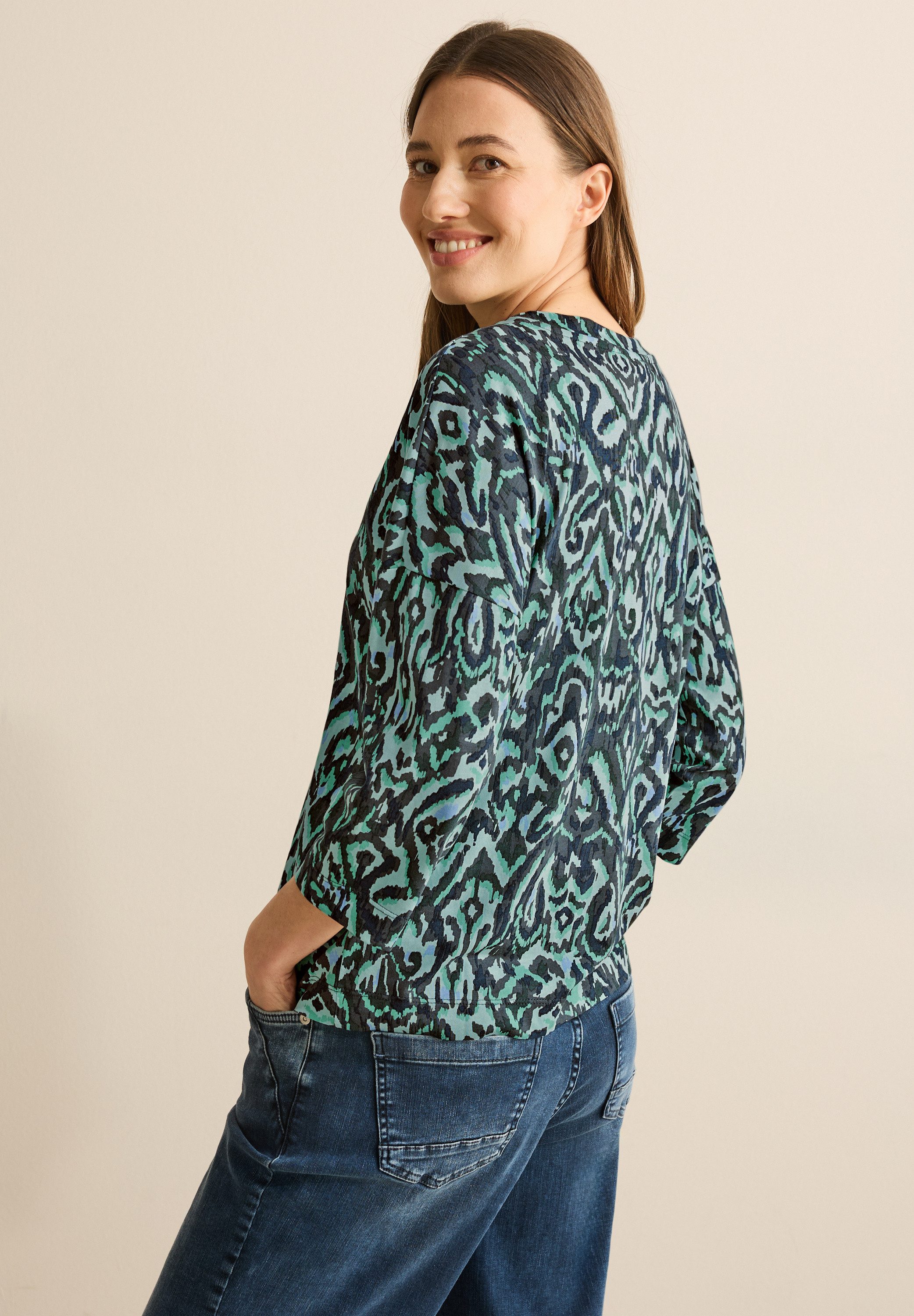 Cecil Shirt met 3/4 mouwen met print all-over