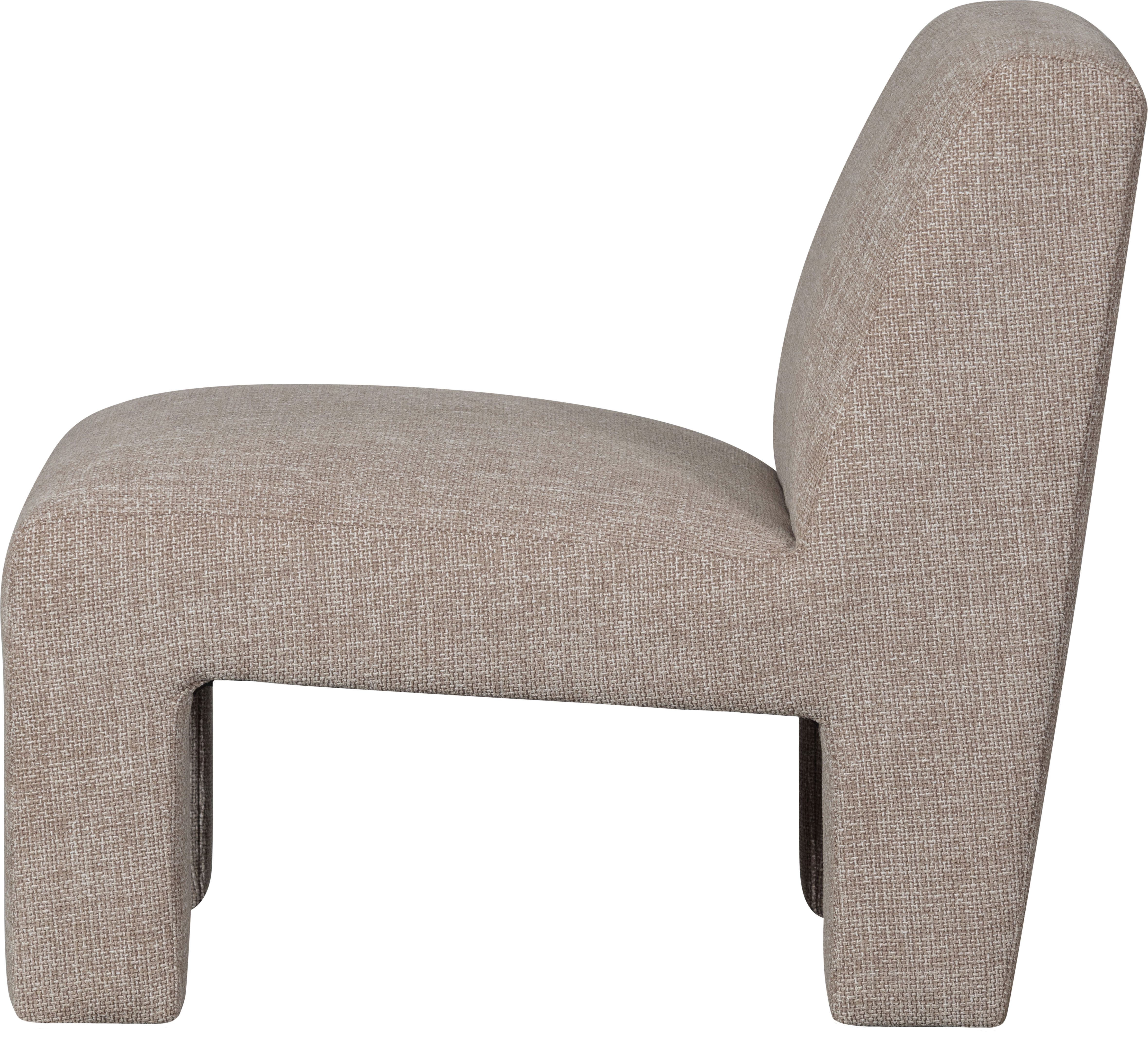 WOOOD Fauteuil Lavid geweven stof, 4-poots frame h 73 cm x b 74 cm