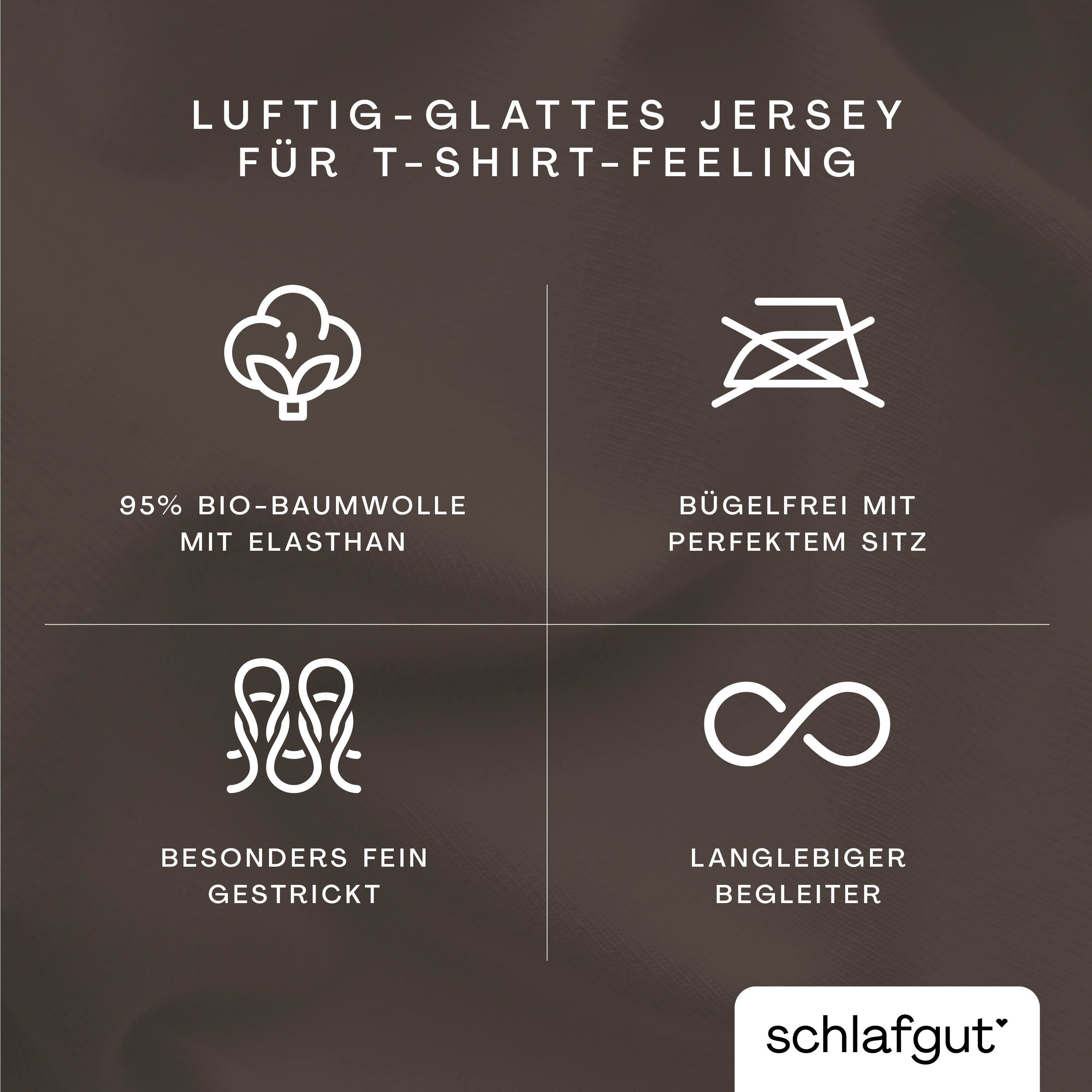 Schlafgut Dekbedovertrek Gebreide jersey uni, van biologisch katoen met elastaan, rits kreukvrij, mix & match beddengoed: bijpassende kussenhoes verkrijgbaar (1 stuk)