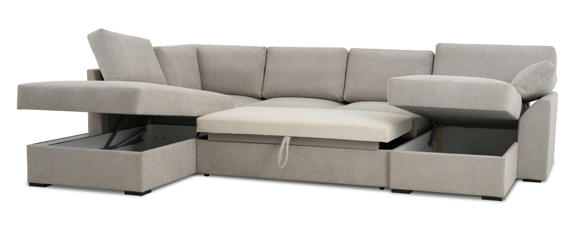 Home affaire Zithoek Citry Breedte 309 cm, chenille, bedfunctie, bedlade, U-vorm