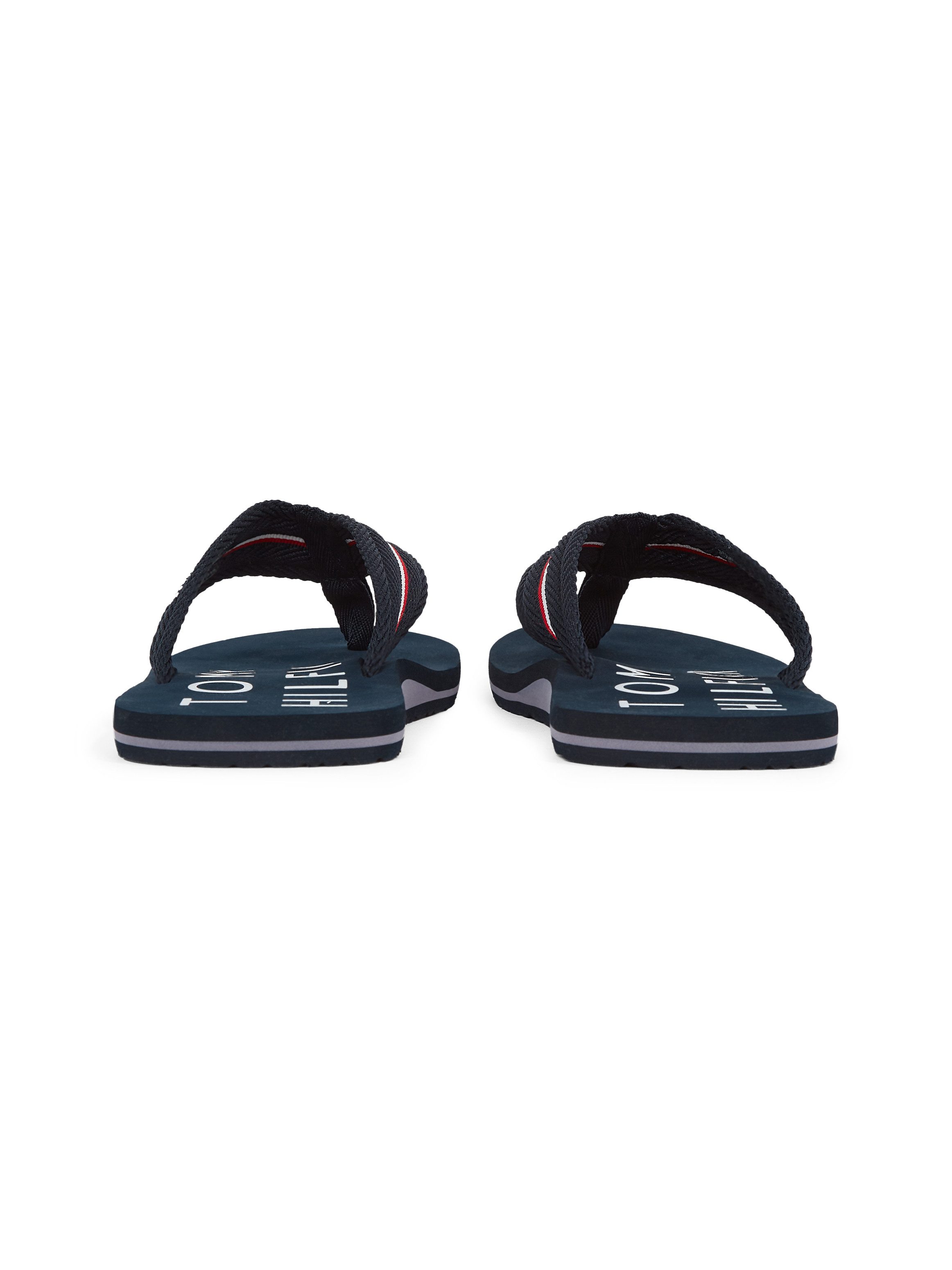 Tommy Hilfiger Teenslippers TOMMY HILFIGER WEB BEACH SANDAL dianette, zomerschoen, badslipper met logo-opschrift