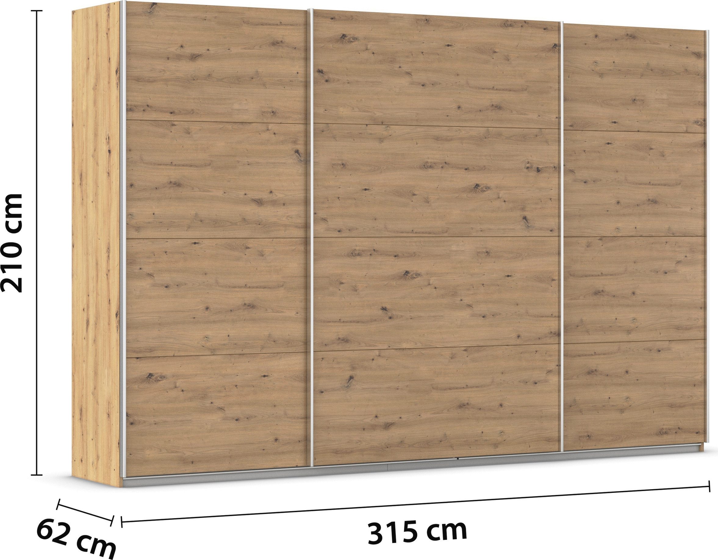 rauch Schuifdeurkast Kledingkast kast garderobe AGORDO met decor- of hoogglansfront doordachte binnenuitrusting, in 4 breedtes en 2 hoogtes made in germany