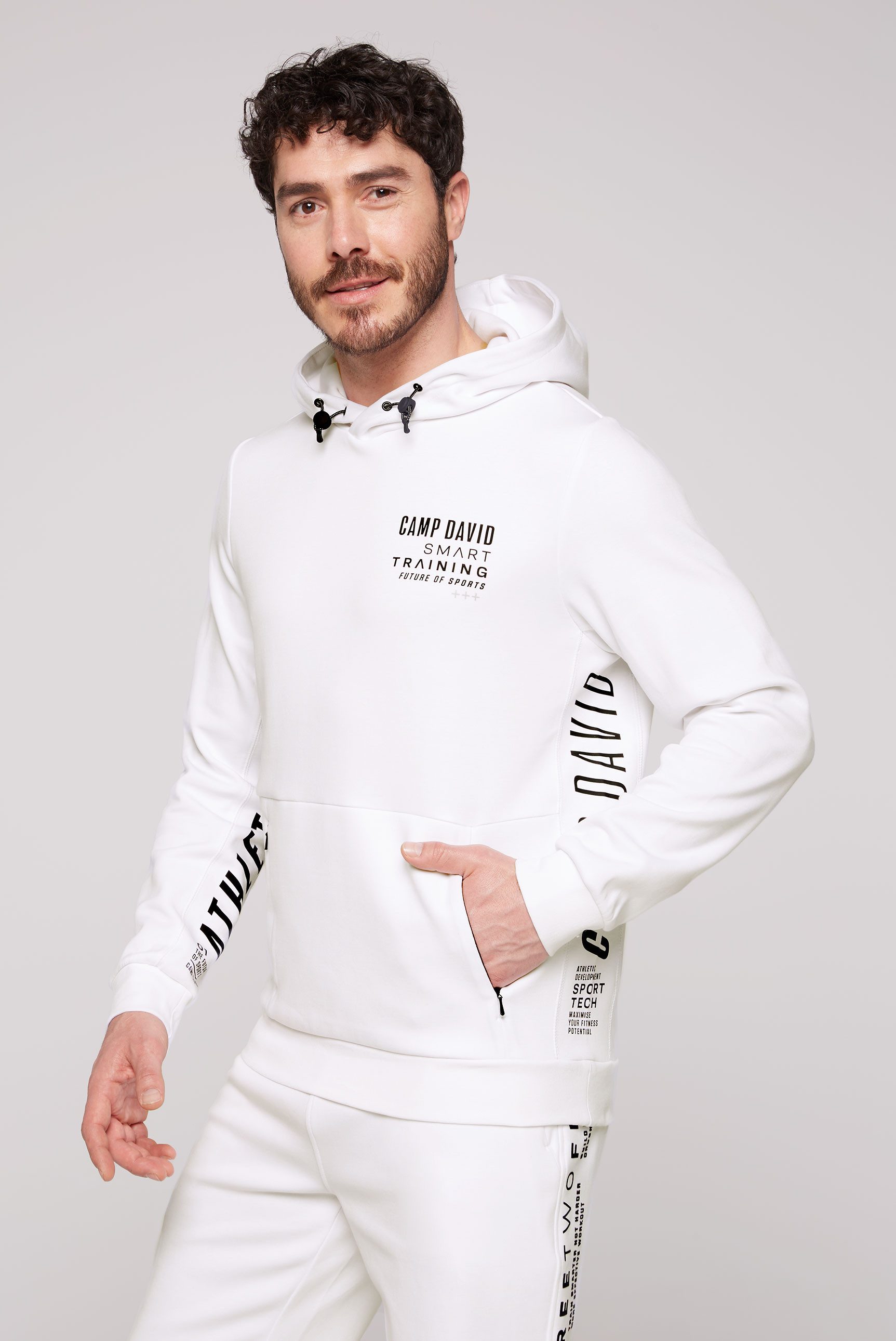 CAMP DAVID Hoodie met contrasterende prints