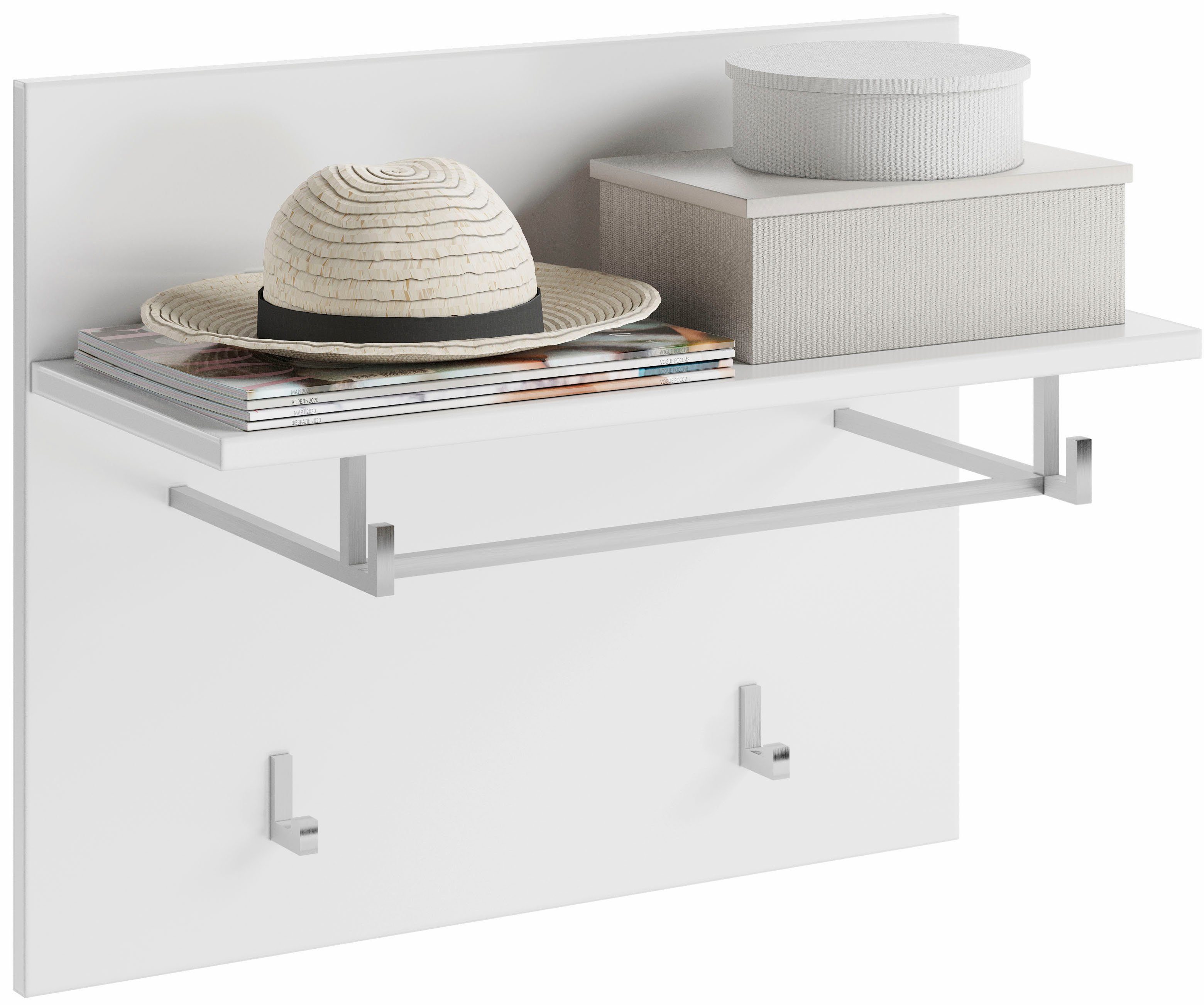 INOSIGN Kapstokpaneel Malmö, Breedte 60 cm, 2 Haken, 1 Kledingstang, 1 Plank