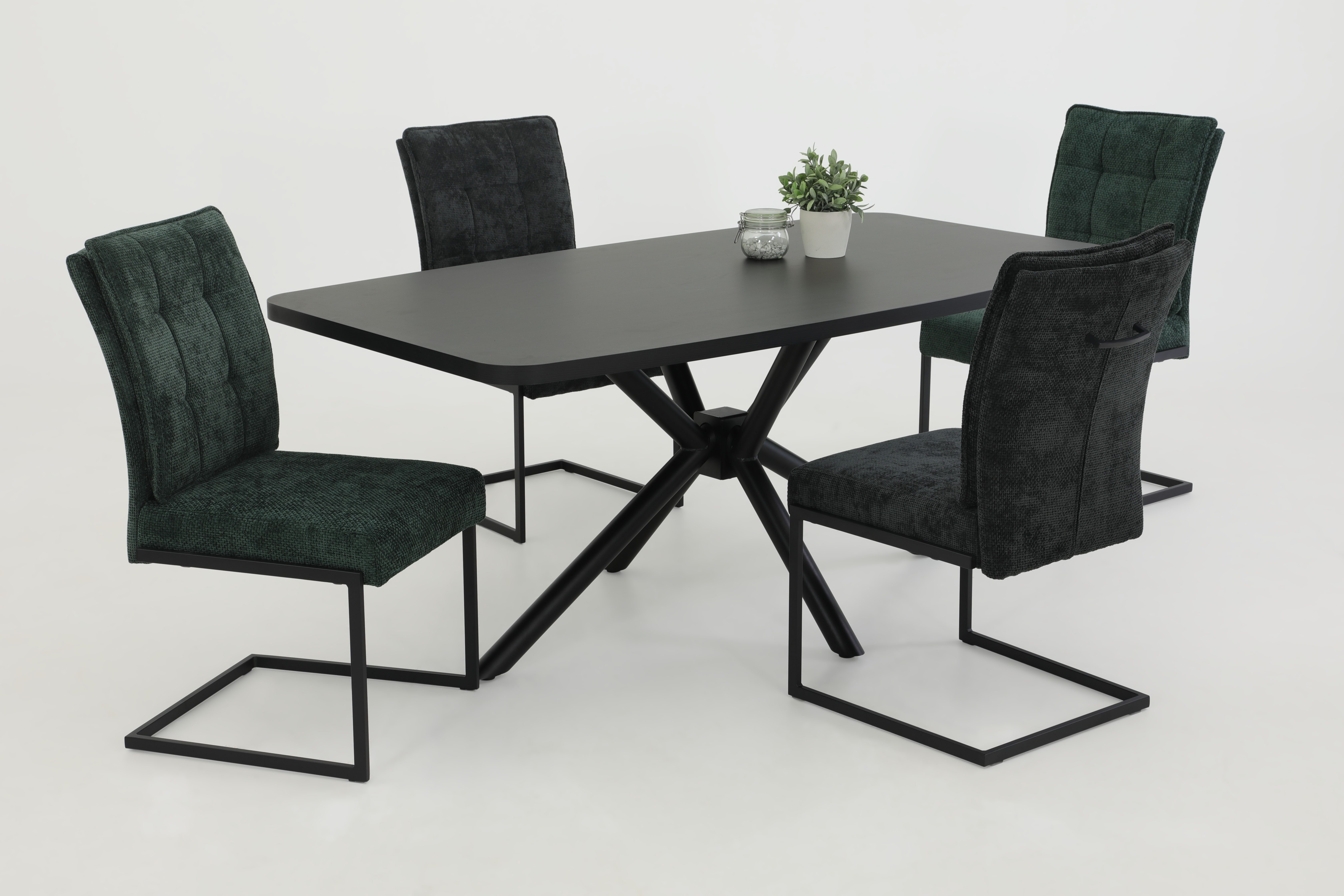 HELA Vrijdragende stoel OLIVIA eetkamerstoel XL-breedte, comfortzit, visco-elastisch schuim, greep rugleuning, met kussen (set, 2 stuks)
