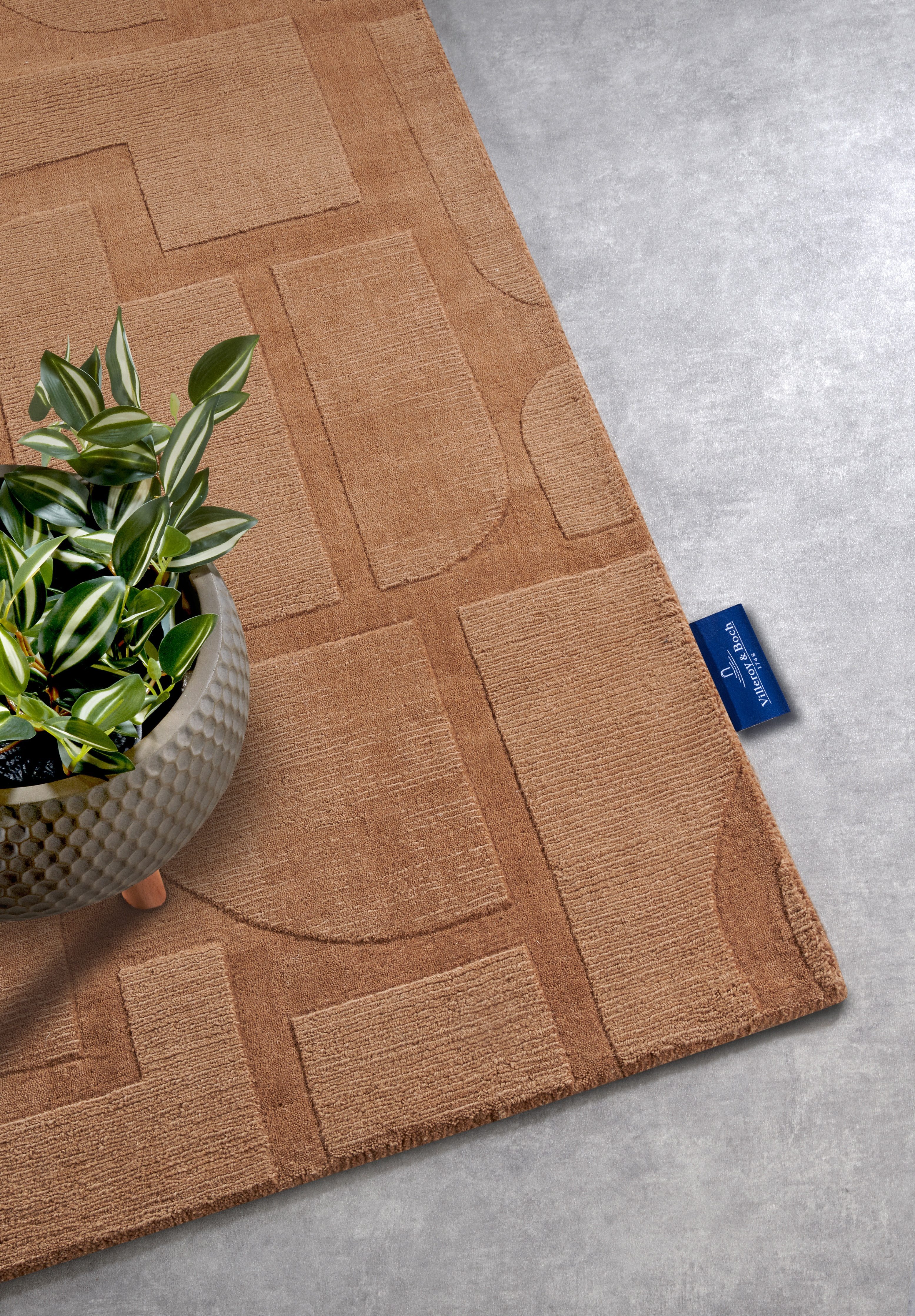 Villeroy & Boch Wollen kleed Alexis Handgeweven, wol, natuur, woonkamer, geometrie, boho, design