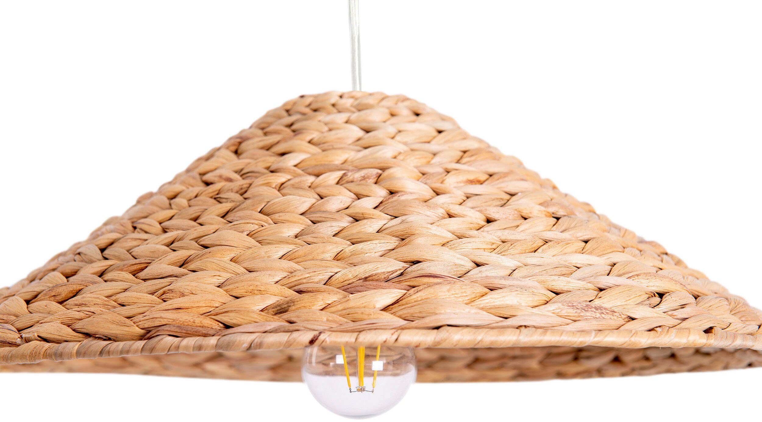 näve Hanglamp Mand Kap van waterhyacintgras, incl. pendel 120 cm, excl. 1xE27 (1 stuk)