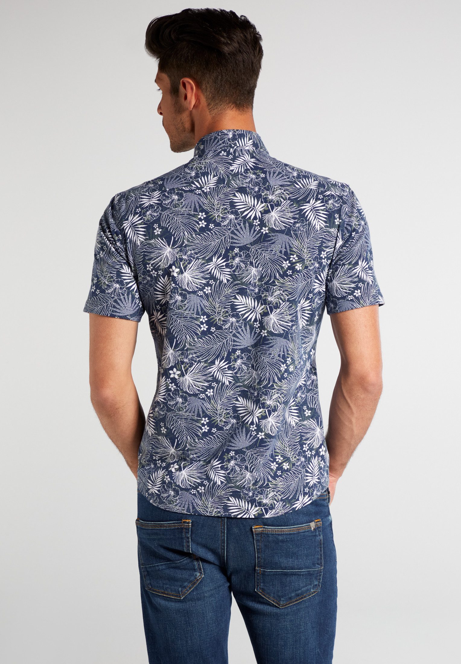 Eterna Overhemd met korte mouwen Slim fit EASY IRON (gemakkelijk te strijken)