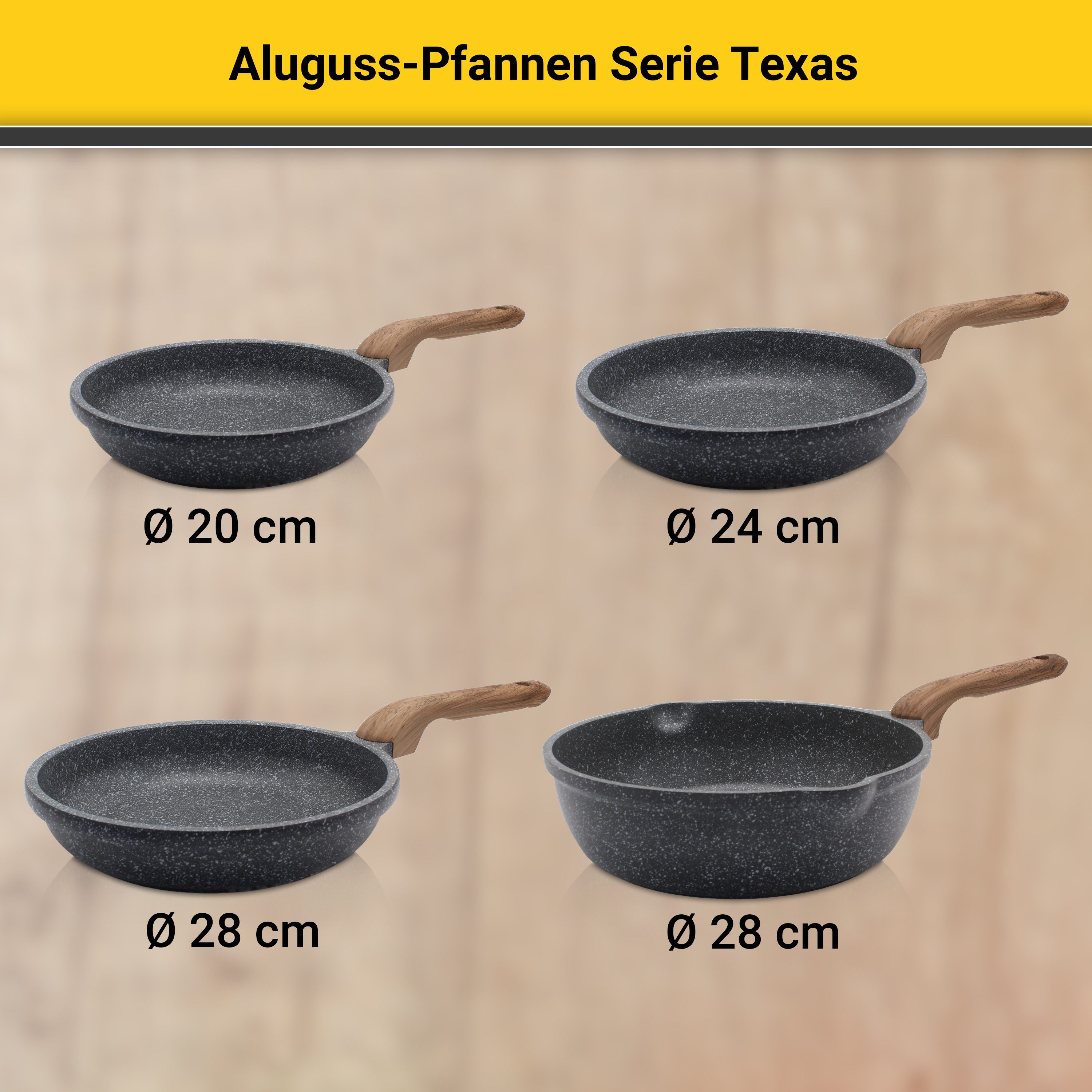 Krüger Koekenpan Gietaluminium koekenpan plat Texas (1-delig)