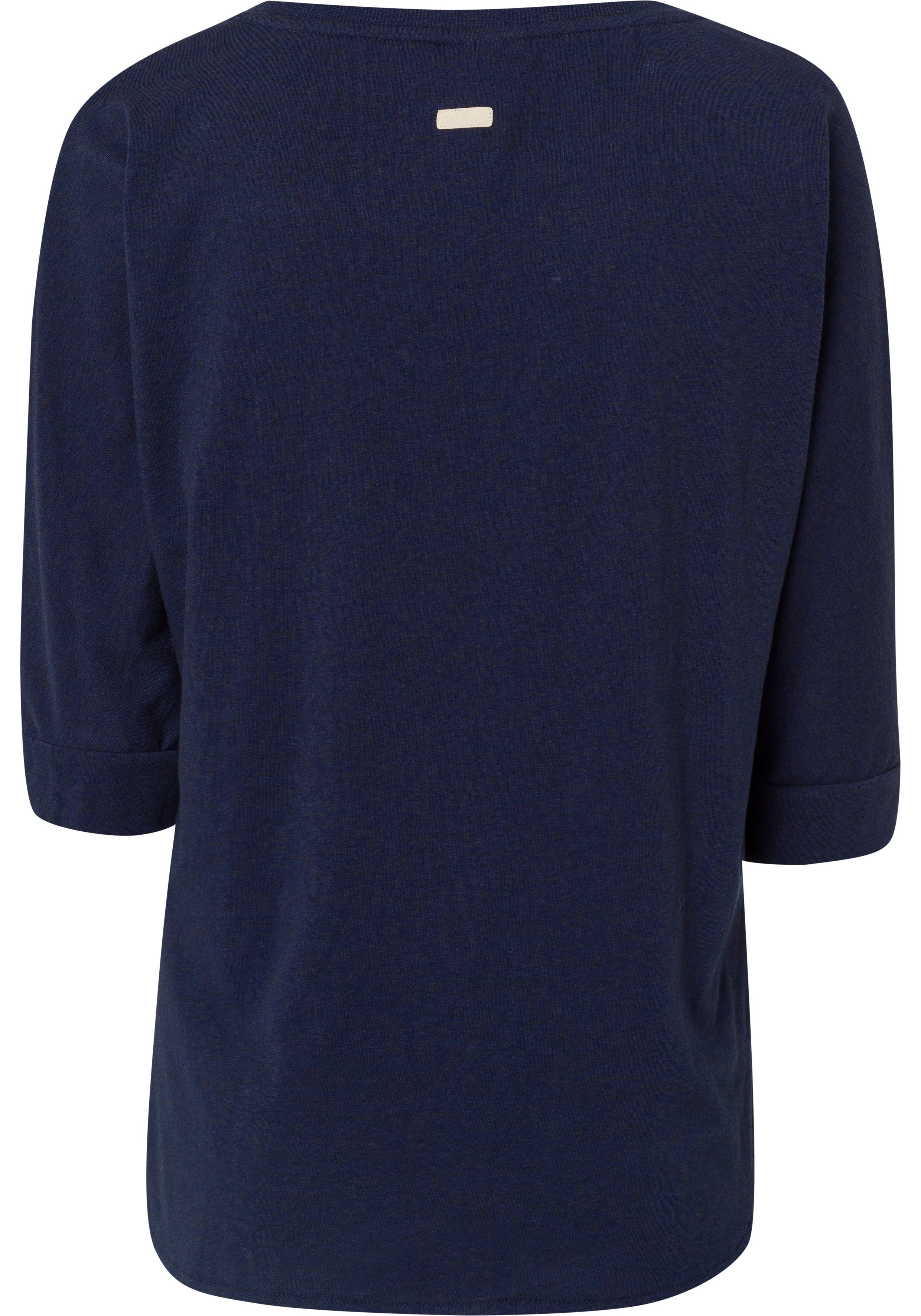 Ragwear Shirt met lange mouwen RAG Longsleeve SHIMONA O PRINTED met voorkantdruk en sierknop, achter langer gesneden