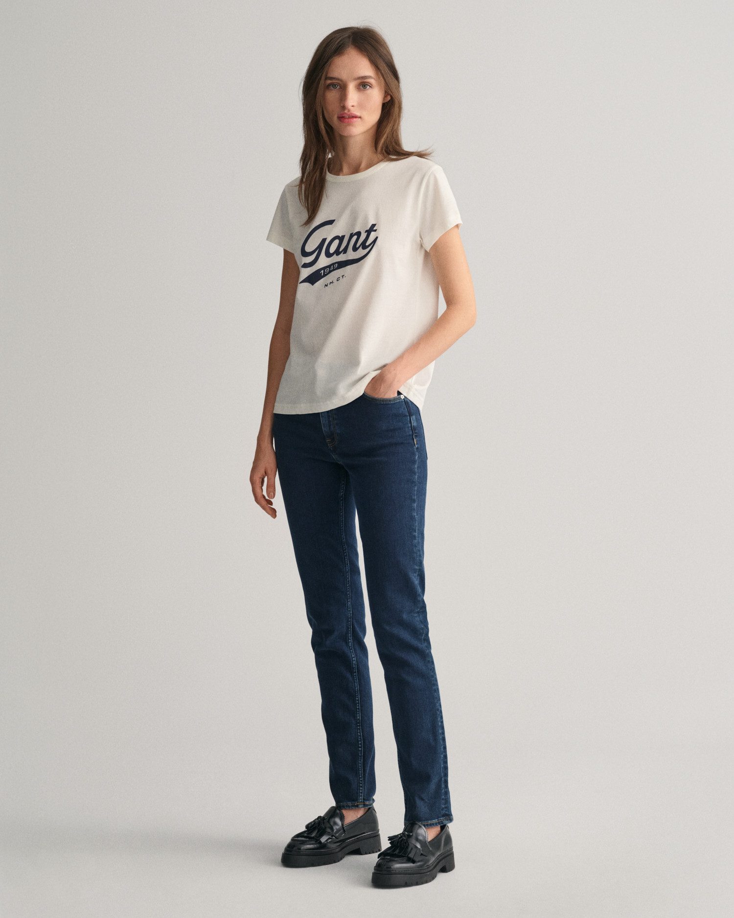 Gant Slim fit jeans SLIM SUPER STRETCH JEANS 5-pocket stijl, hoog elastisch