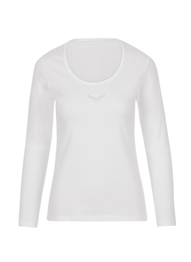 Trigema Longsleeve TRIGEMA shirt met lange mouwen en kristallen (1-delig)