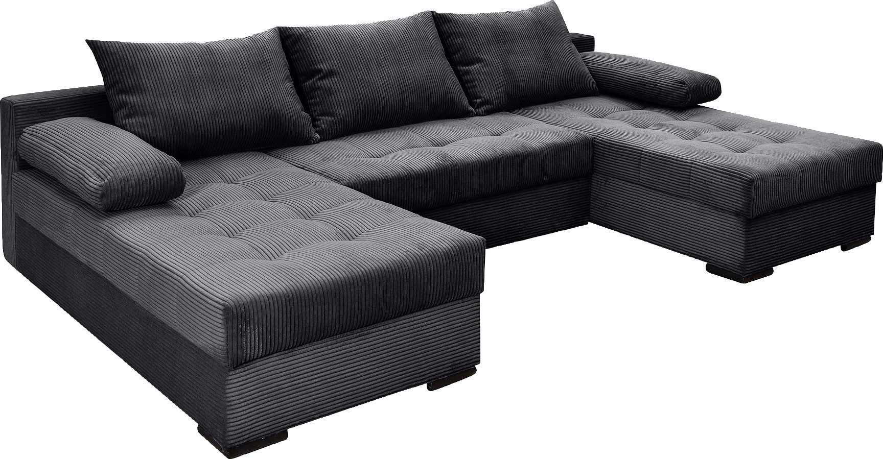 COLLECTION AB Zithoek Josy U-vorm, breedte 269 cm, platweefsel, structuur, kunstleer