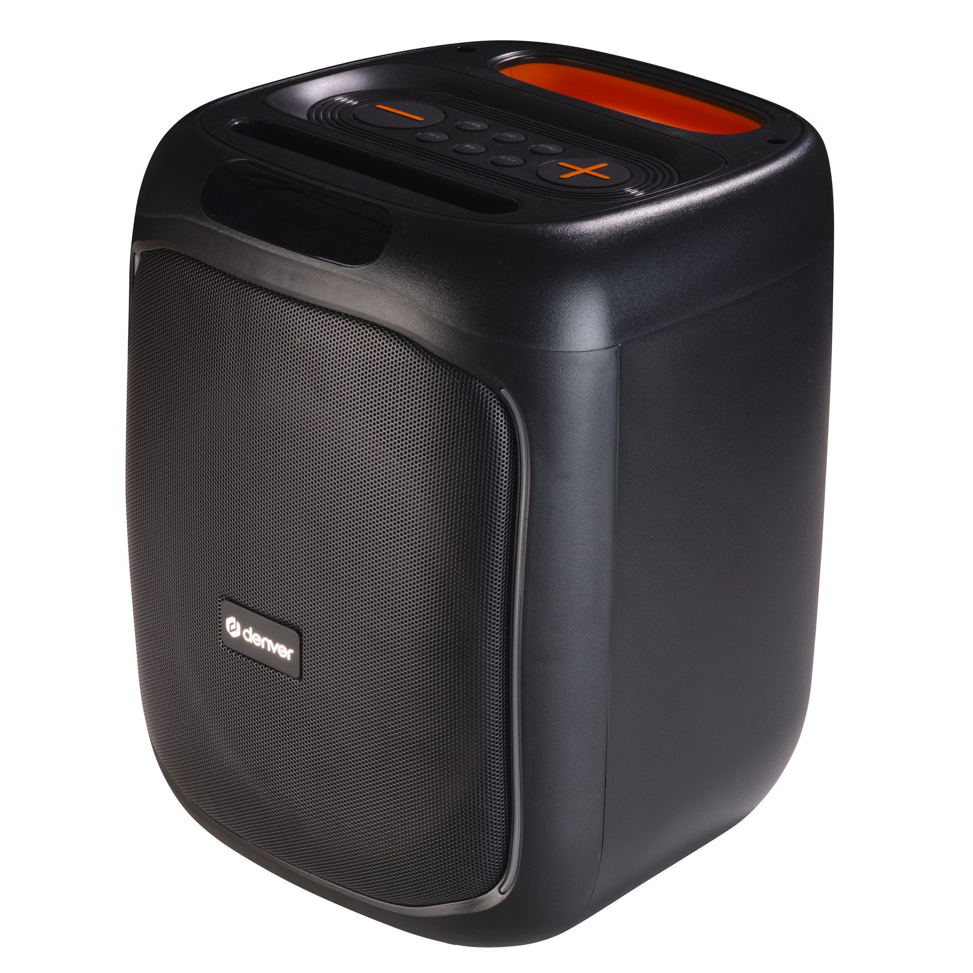 Denver Party-luidspreker BPS-165 met LED 20 w rms, bedrade microfoon inbegrepen, usb, microsd-sleuf
