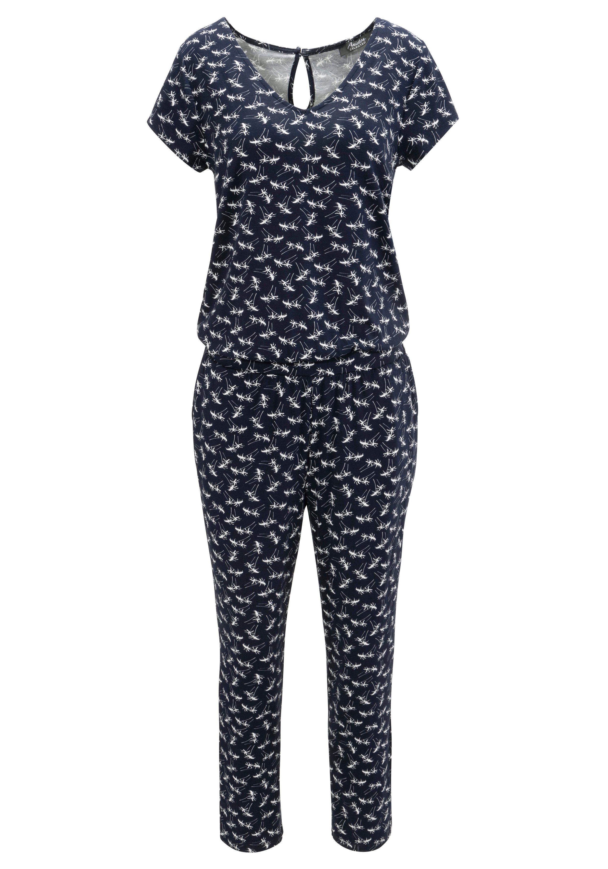 Aniston SELECTED Jumpsuit met palmen bedrukt