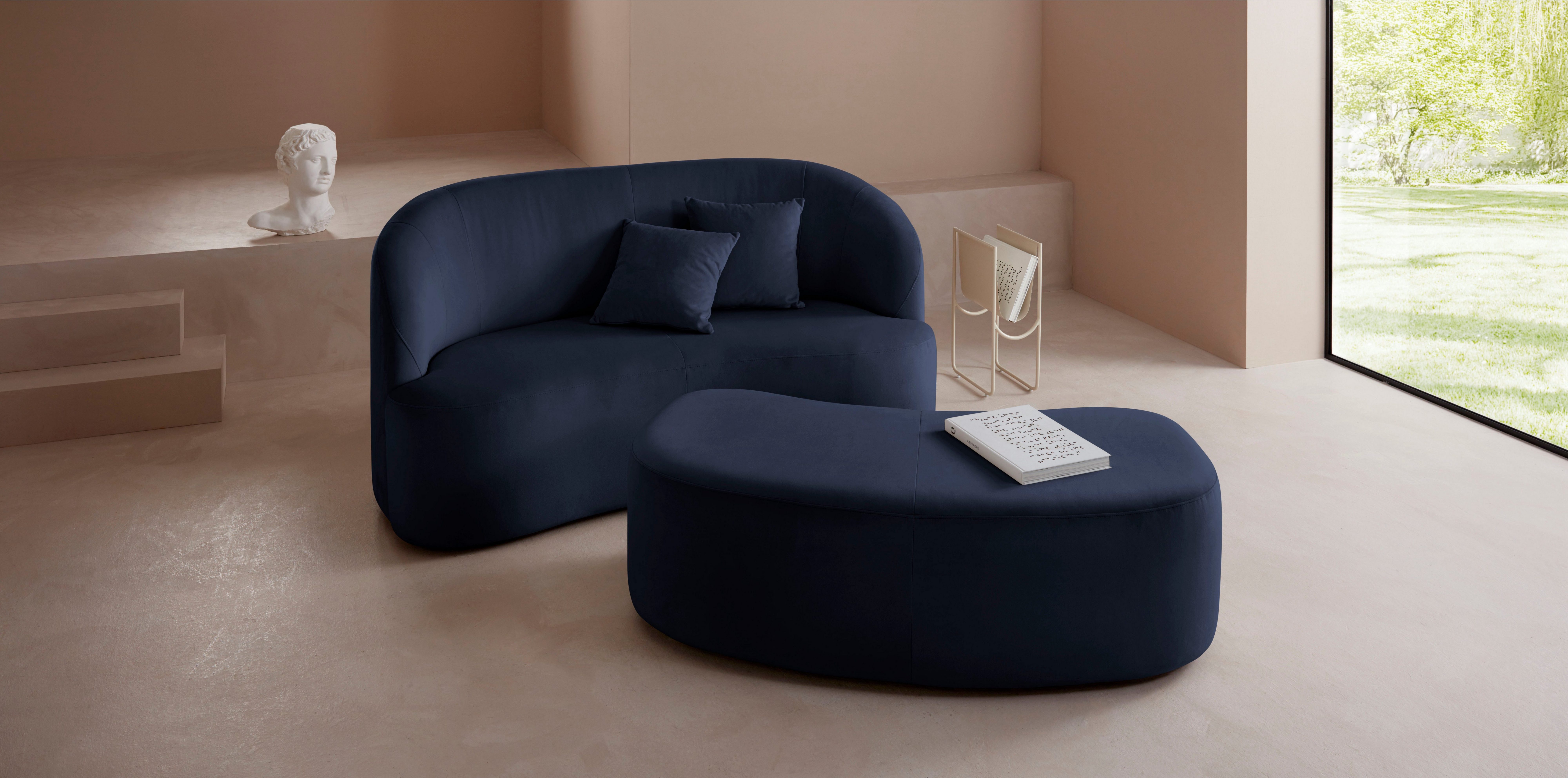 LeGer Home by Lena Gercke 2-zitsbank Dilara afgeronde rugleuning en front, in 3 stofkwaliteiten