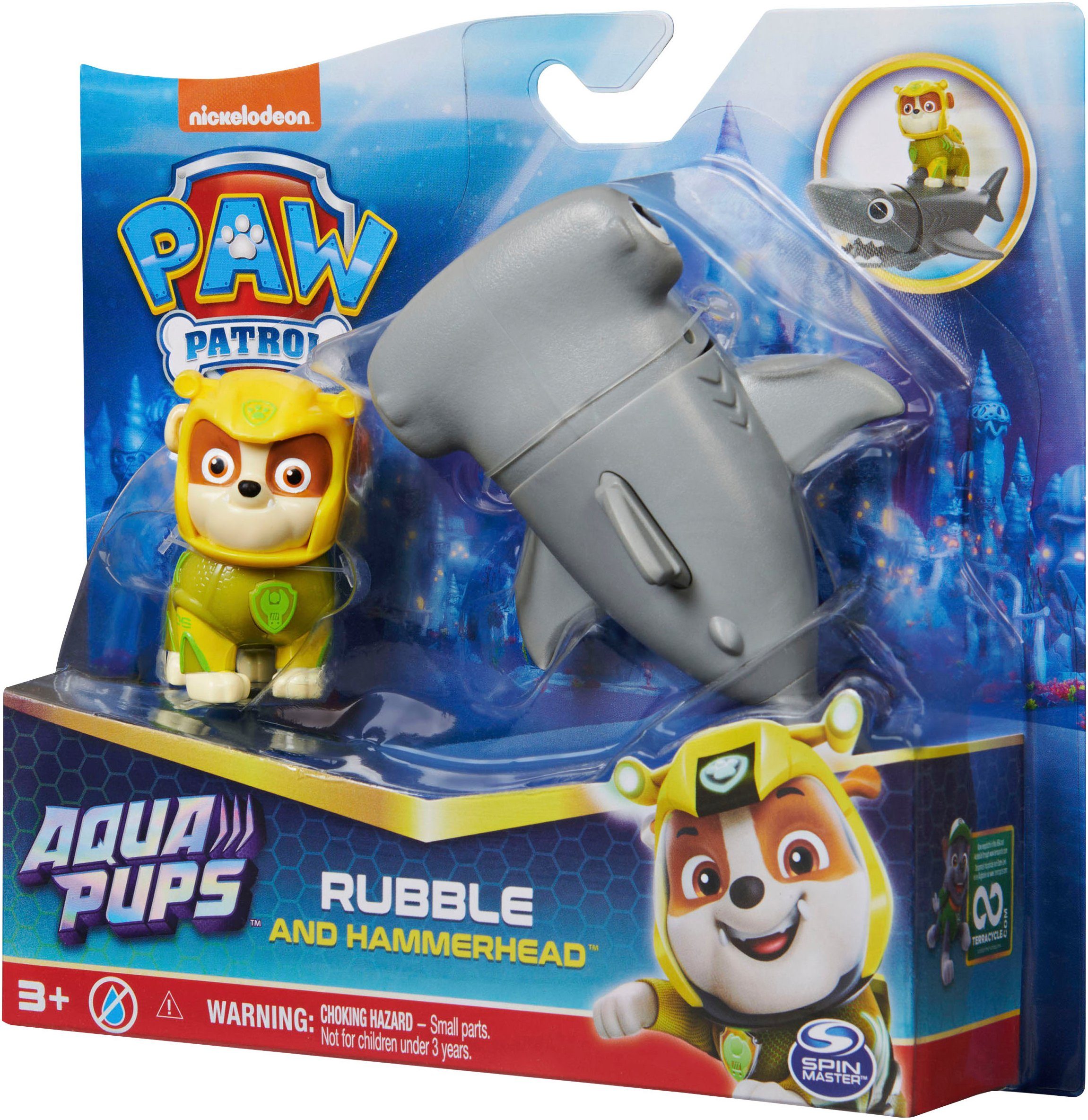 Spin Master Speelfiguur Paw Patrol - Aqua Pups - Hero Pups Solid Rubble (set)