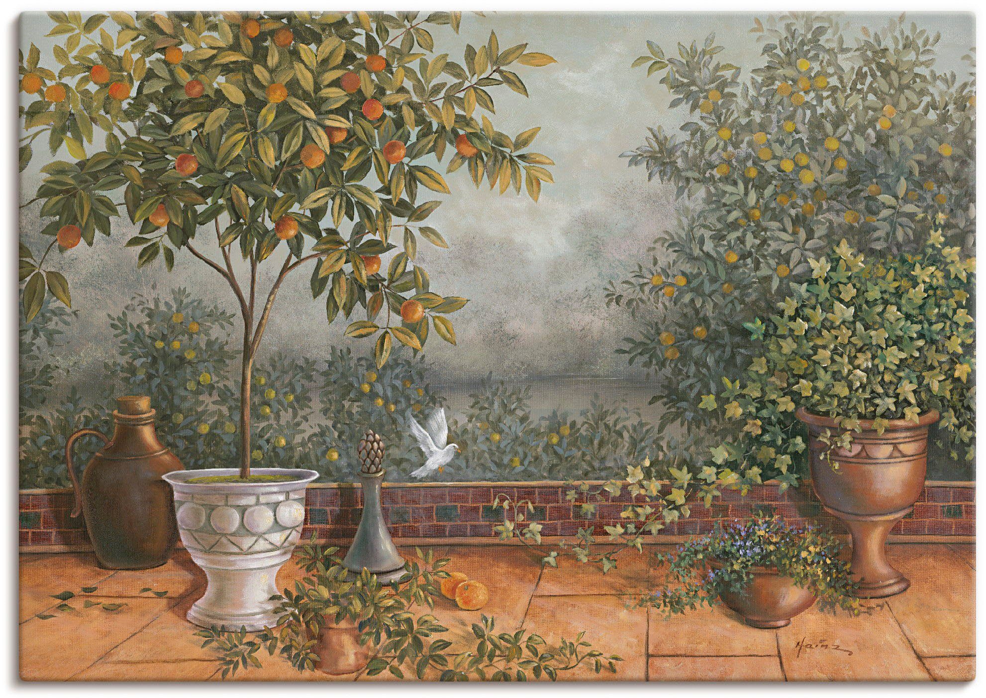Artland Artprint Tuin I als artprint op linnen, poster in verschillende formaten maten foto schilderijen maat 100 cm x 70 cm groen