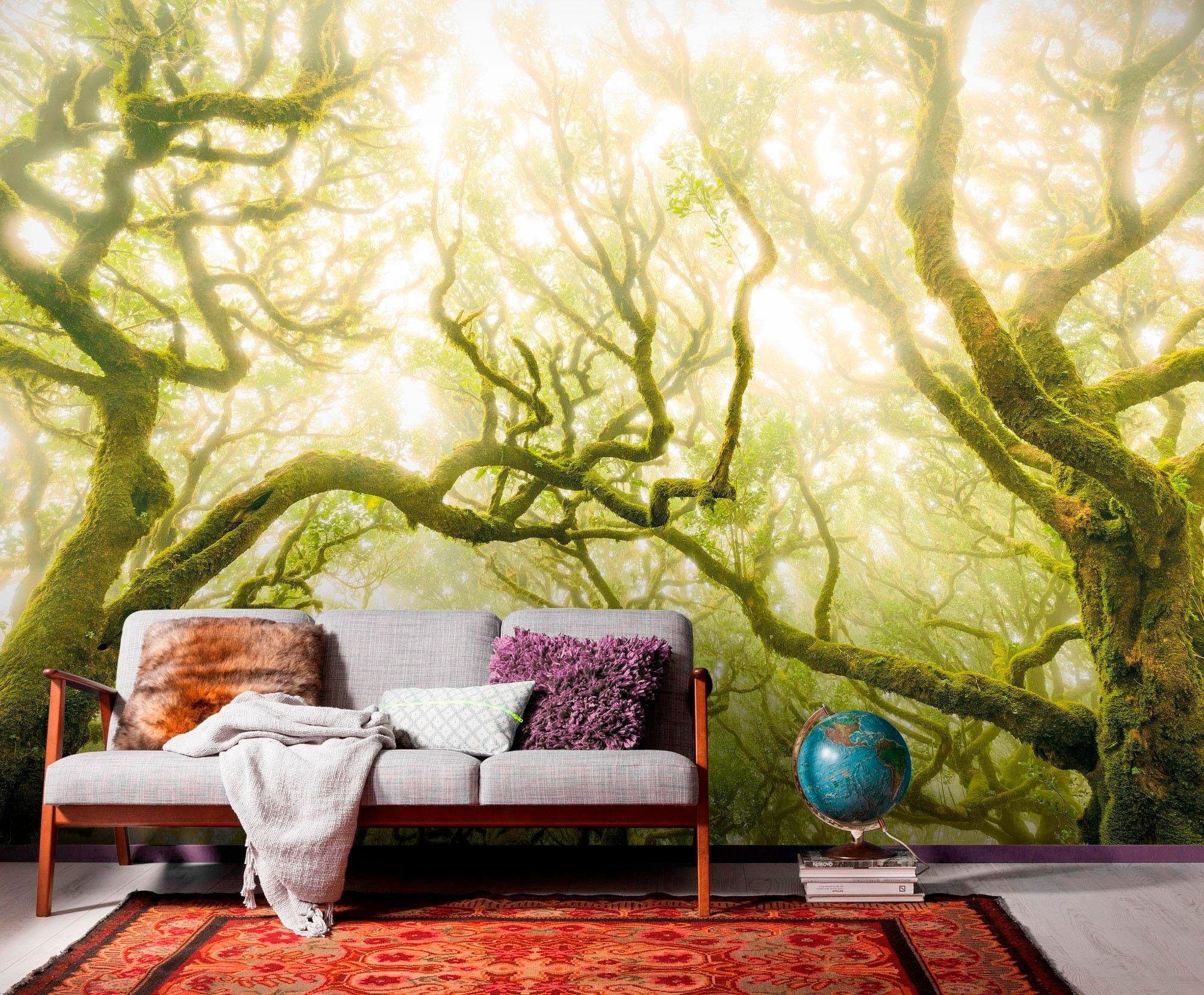 Komar Vliesbehang Digitale print vlies - Green Fire - Afmeting 400 x 250 cm (1 stuk)