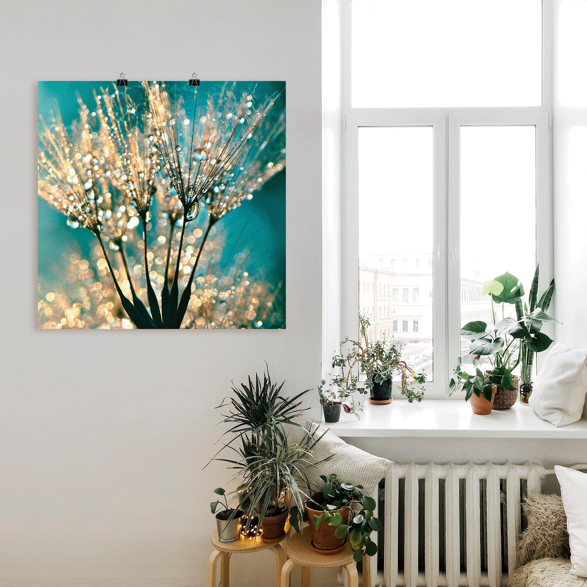 Artland Artprint Pluizenbol pluimen abstract als artprint van aluminium, artprint voor buiten, artprint op linnen, poster, muursticker