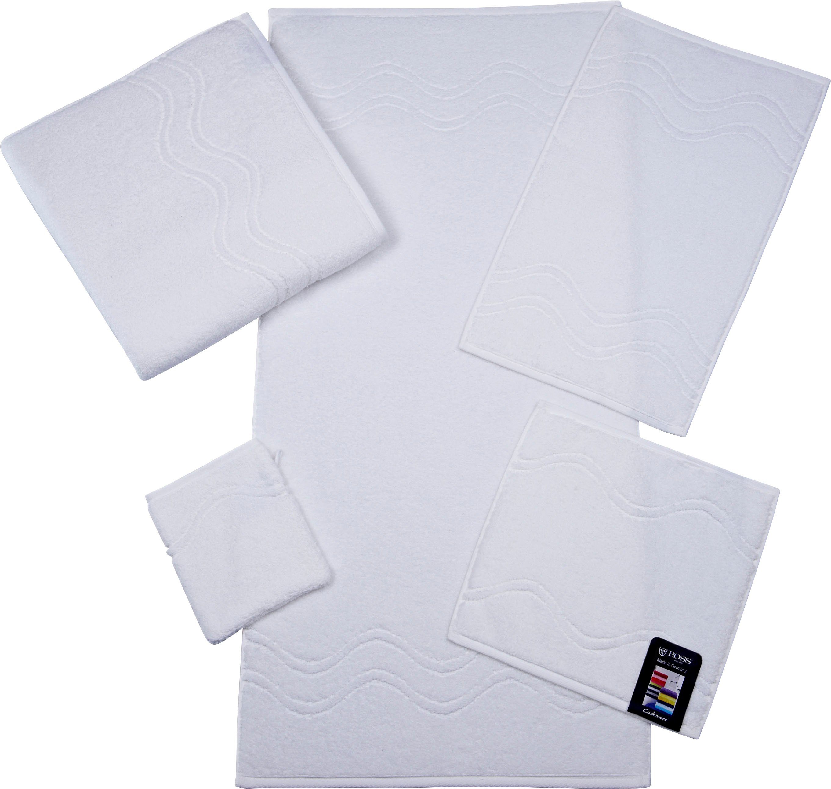 ROSS Douchelaken Cashmere feeling met golven-randdessin (1 stuk)