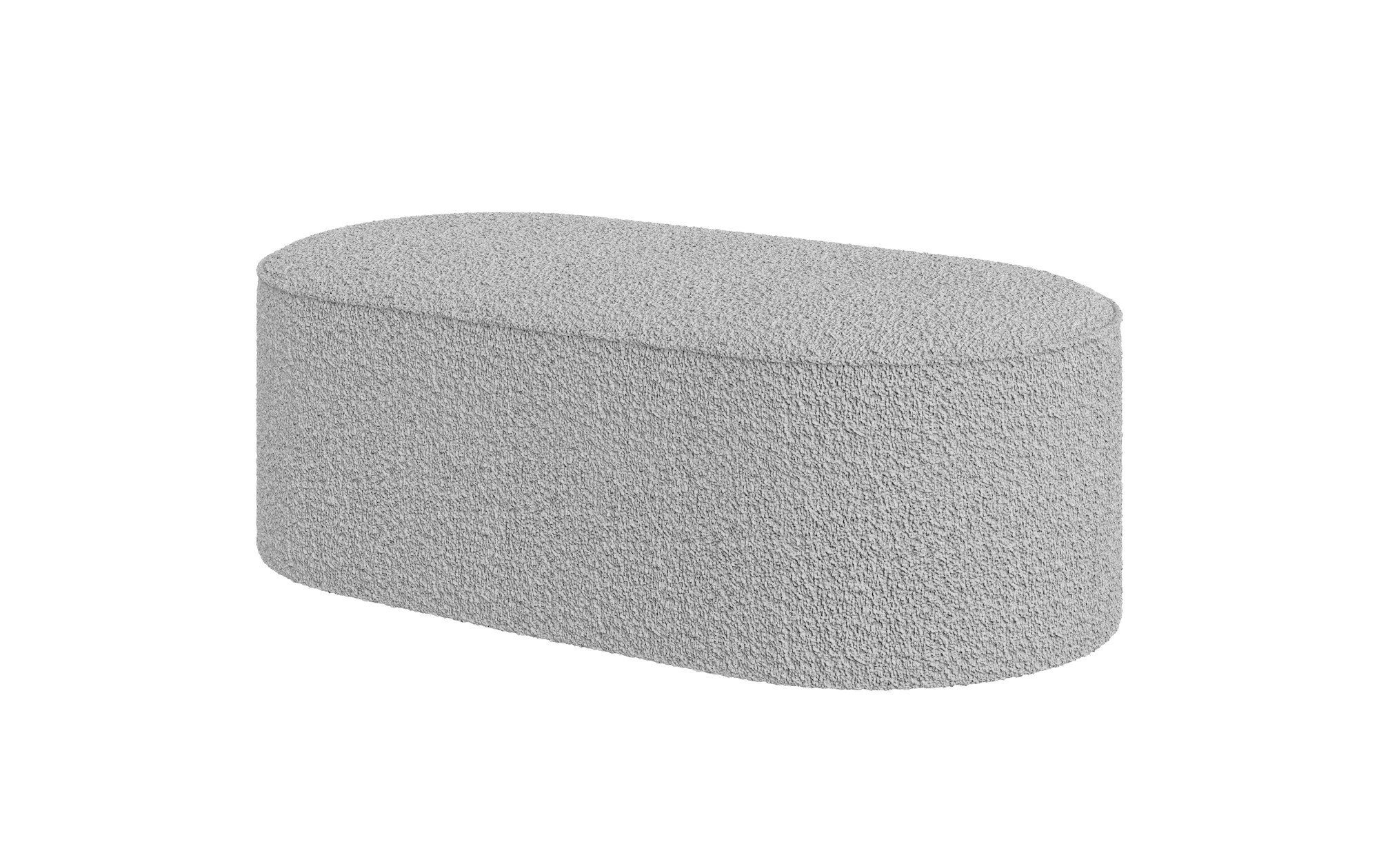 andas Hocker EIVIND zitpoef, afmetingen: B/D/H: 142/70/48 cm ook in bouclé en fijncord, met golfondersteuning