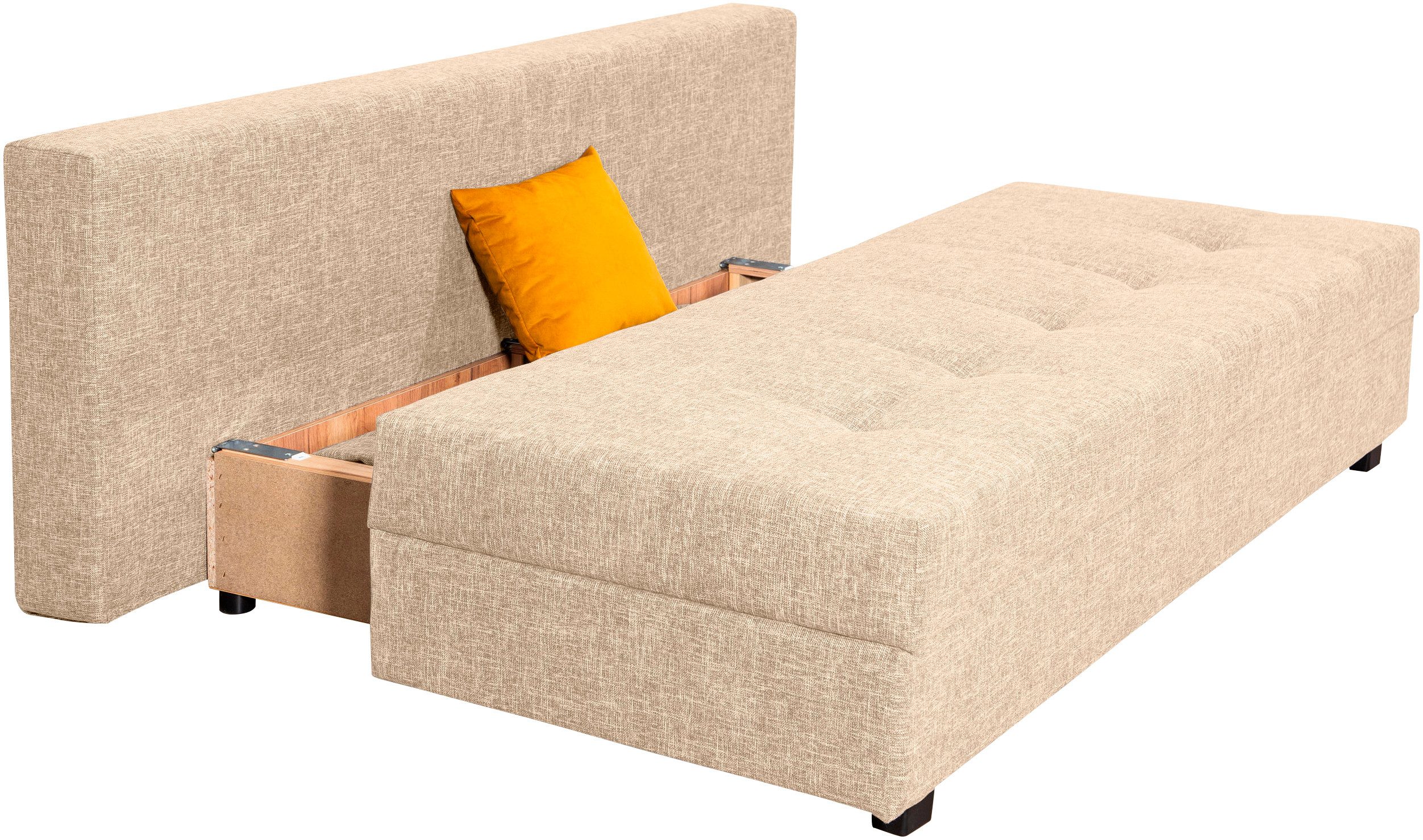 COLLECTION AB Slaapbank DARIA inclusief slaapfunctie en bedlade Slaapbank, bedfunctie, bedlade, inclusief rugkussens, veerkern