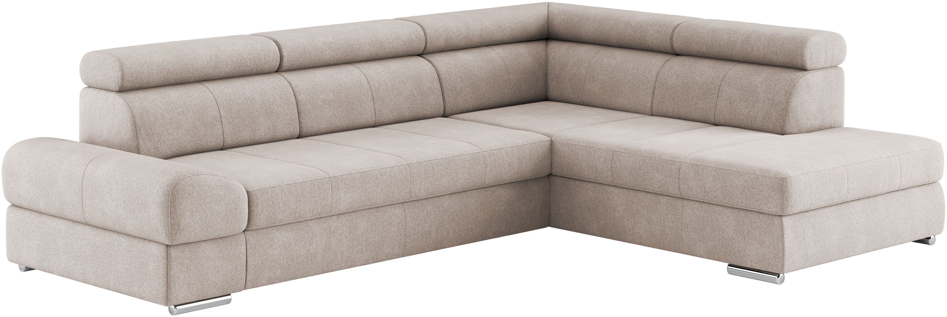 sit&more Hoekbank Broadway L-vorm met verstelbare hoofdsteunen, naar keuze met slaapfunctie