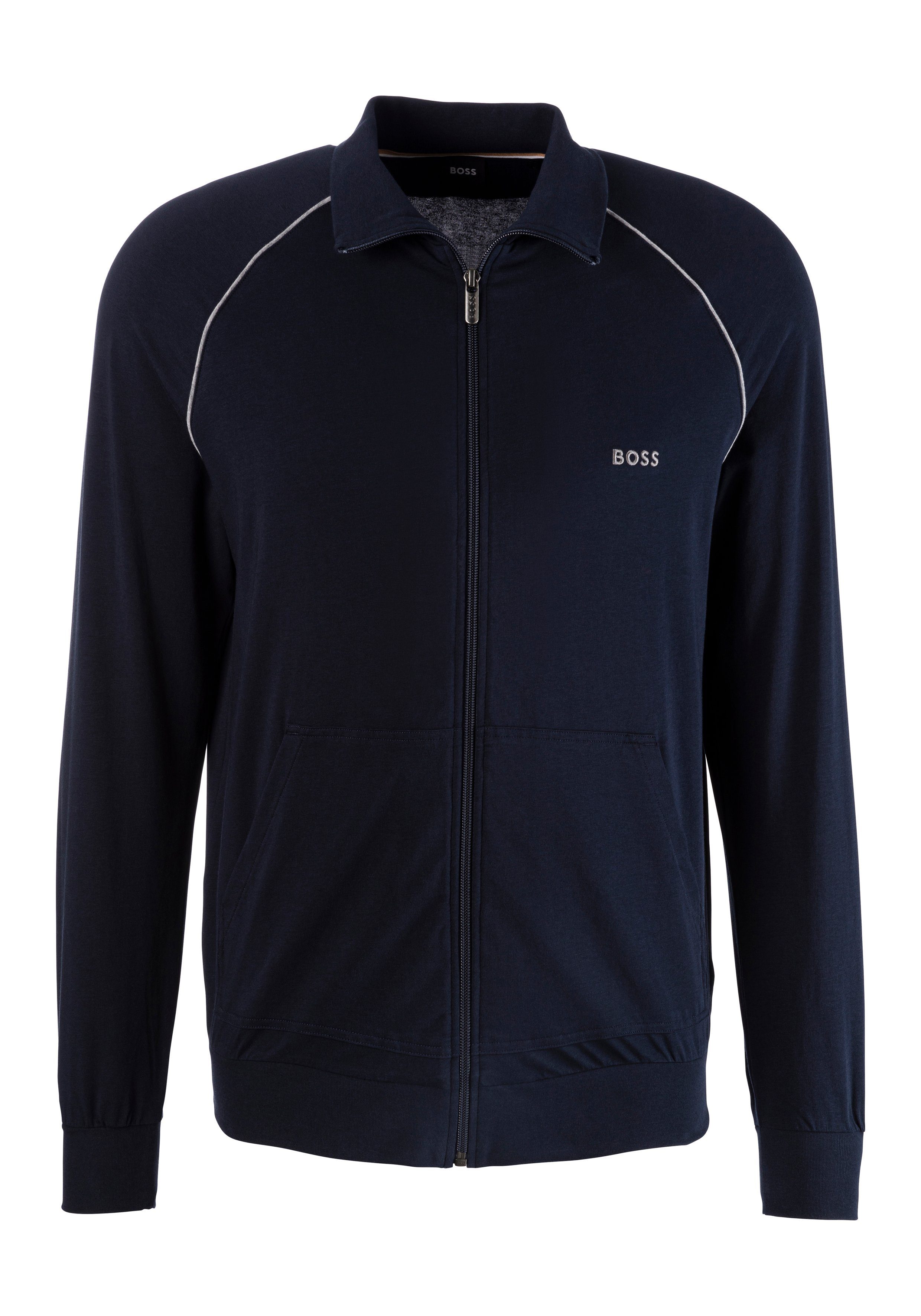BOSS Sweatvest Mix&Match Jacket Z met contrastnaad op de mouw