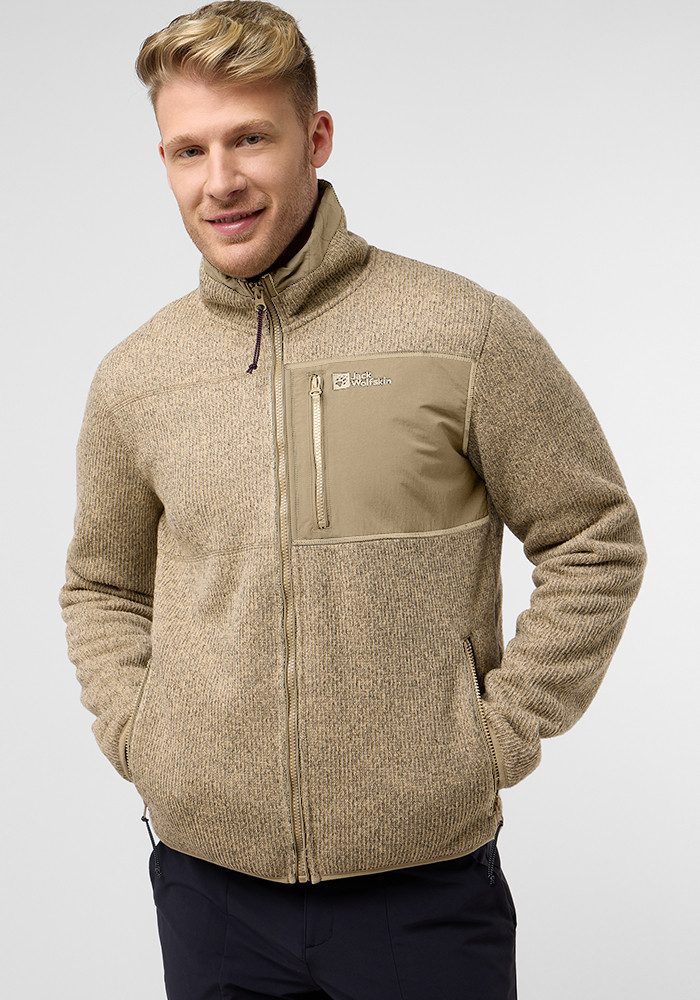Jack Wolfskin Fleecejack KAMINFEUER JKT M heren jassen maat S (48) beige