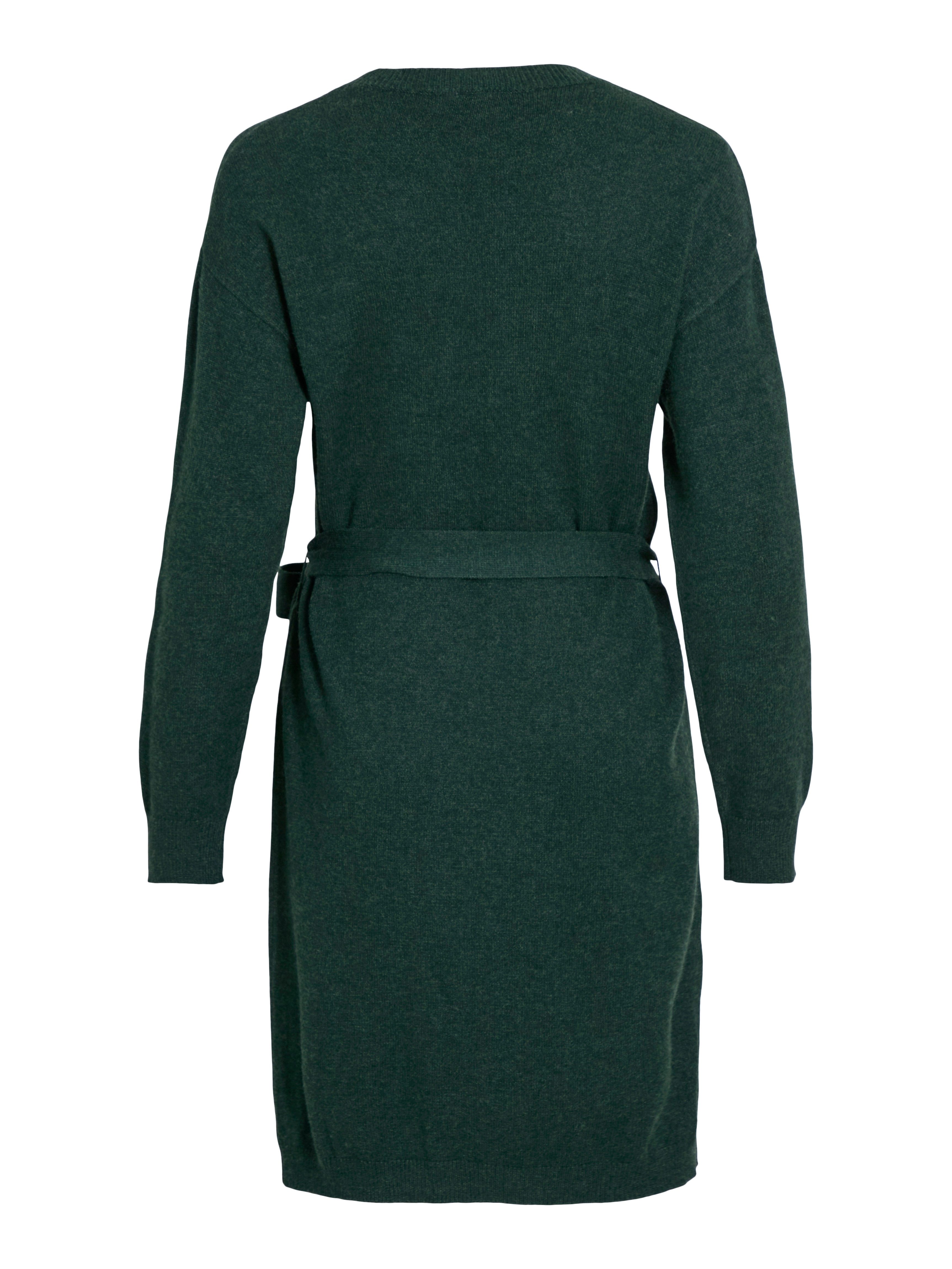 Vila Gebreide jurk VIRIL O-NECK L S BELT KNIT DRESS NOOS