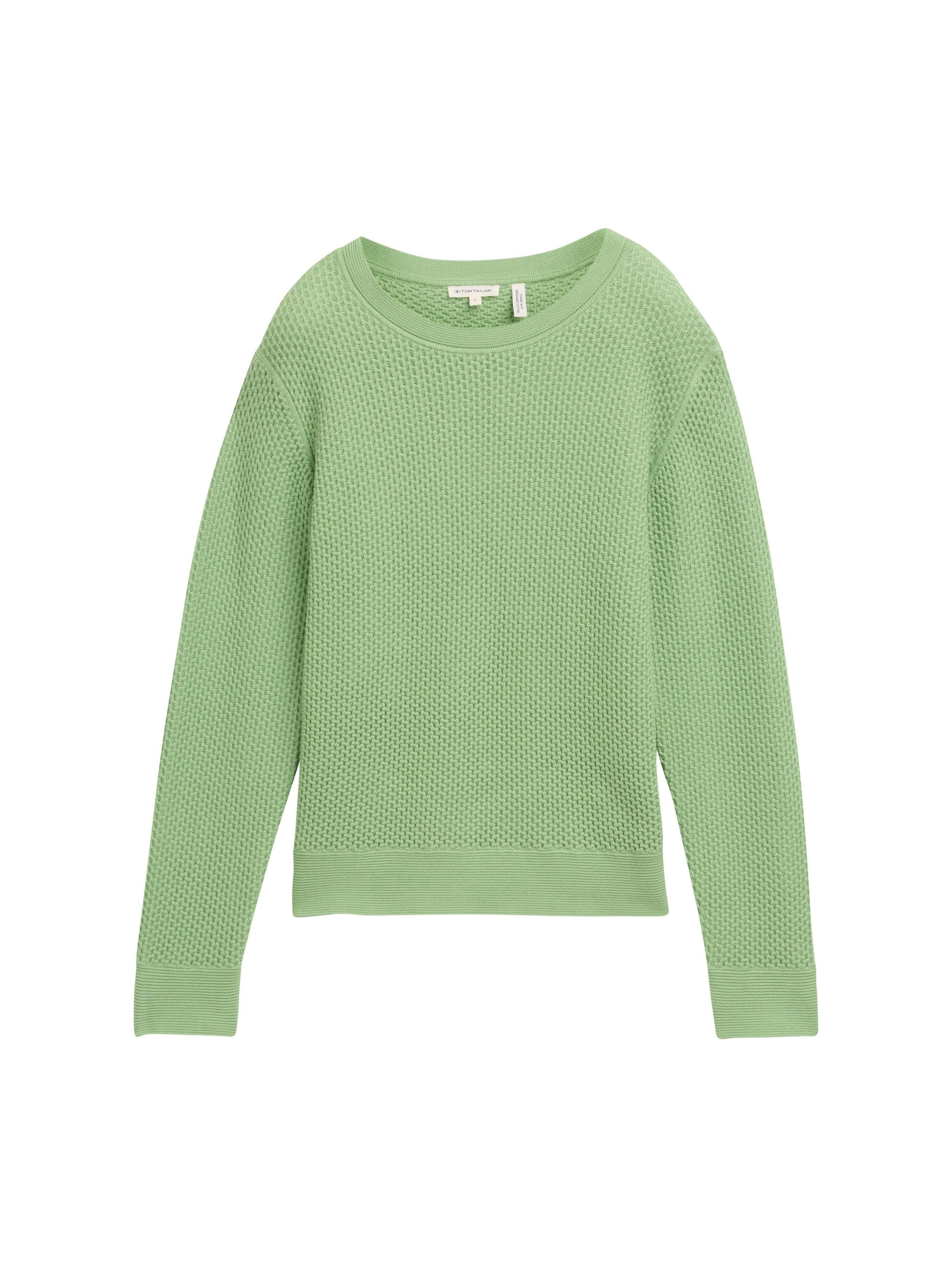 Tom Tailor Trui met ronde hals in tricot-look