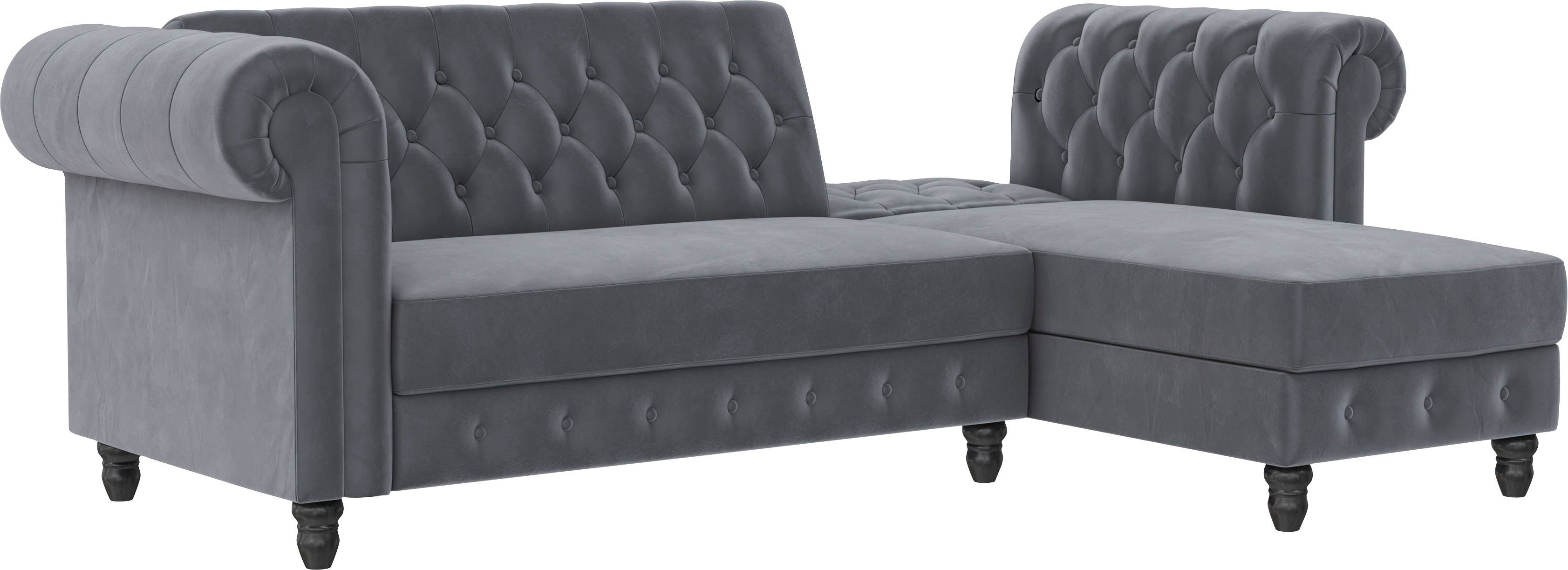 Dorel Home Hoekbank Felix, L-model, 241 cm (ligoppervlak108x195 cm), récamier verwisselbaar,