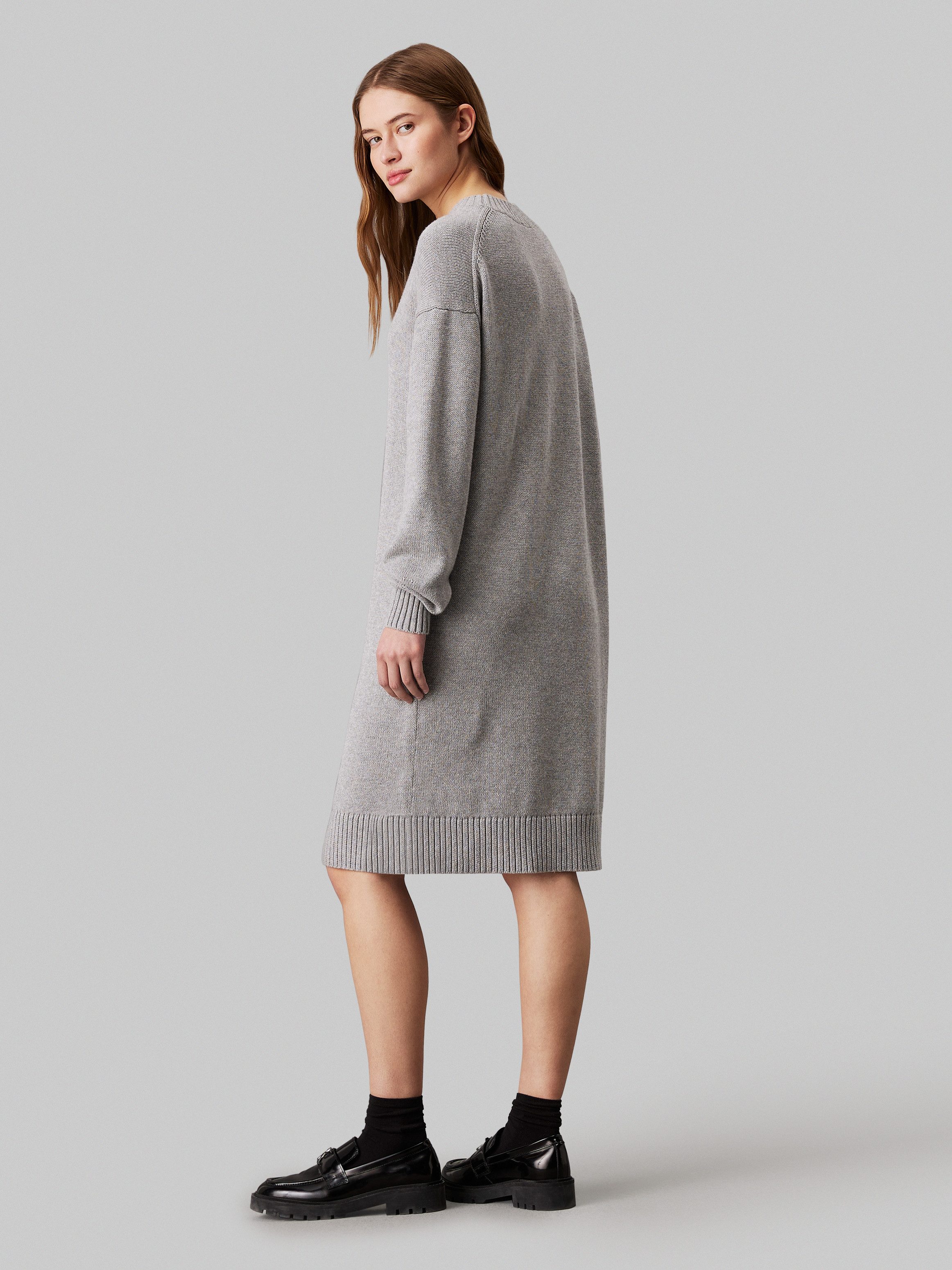 Calvin Klein Sweatjurk CK INTARSIA LOOSE SWEATER DRESS