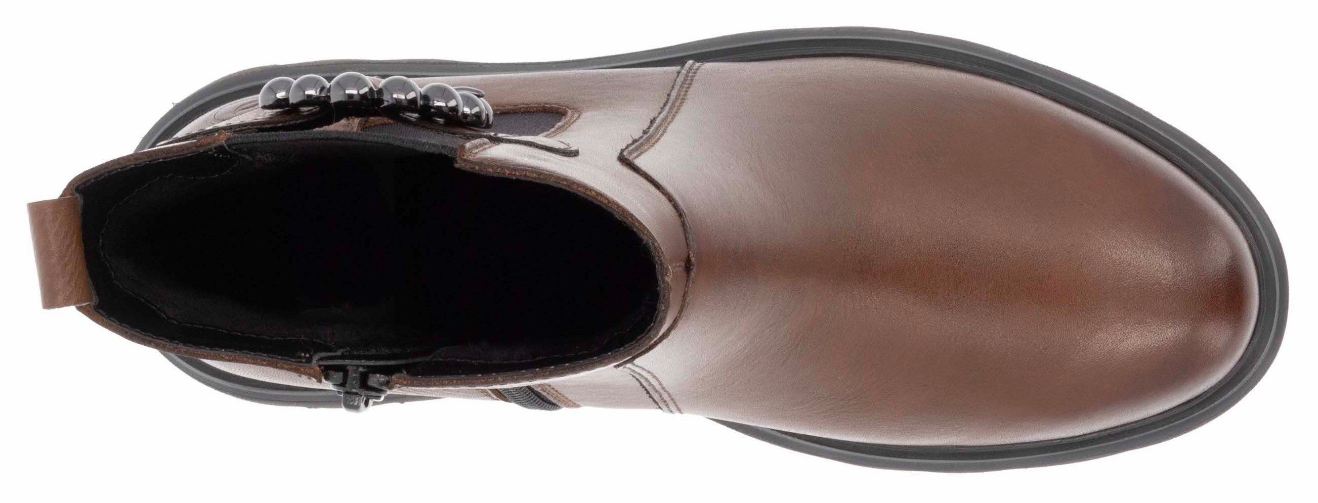 Remonte Chelsea-boots blokhak, businessmode, enkellaars met mooie decoratieve gesp