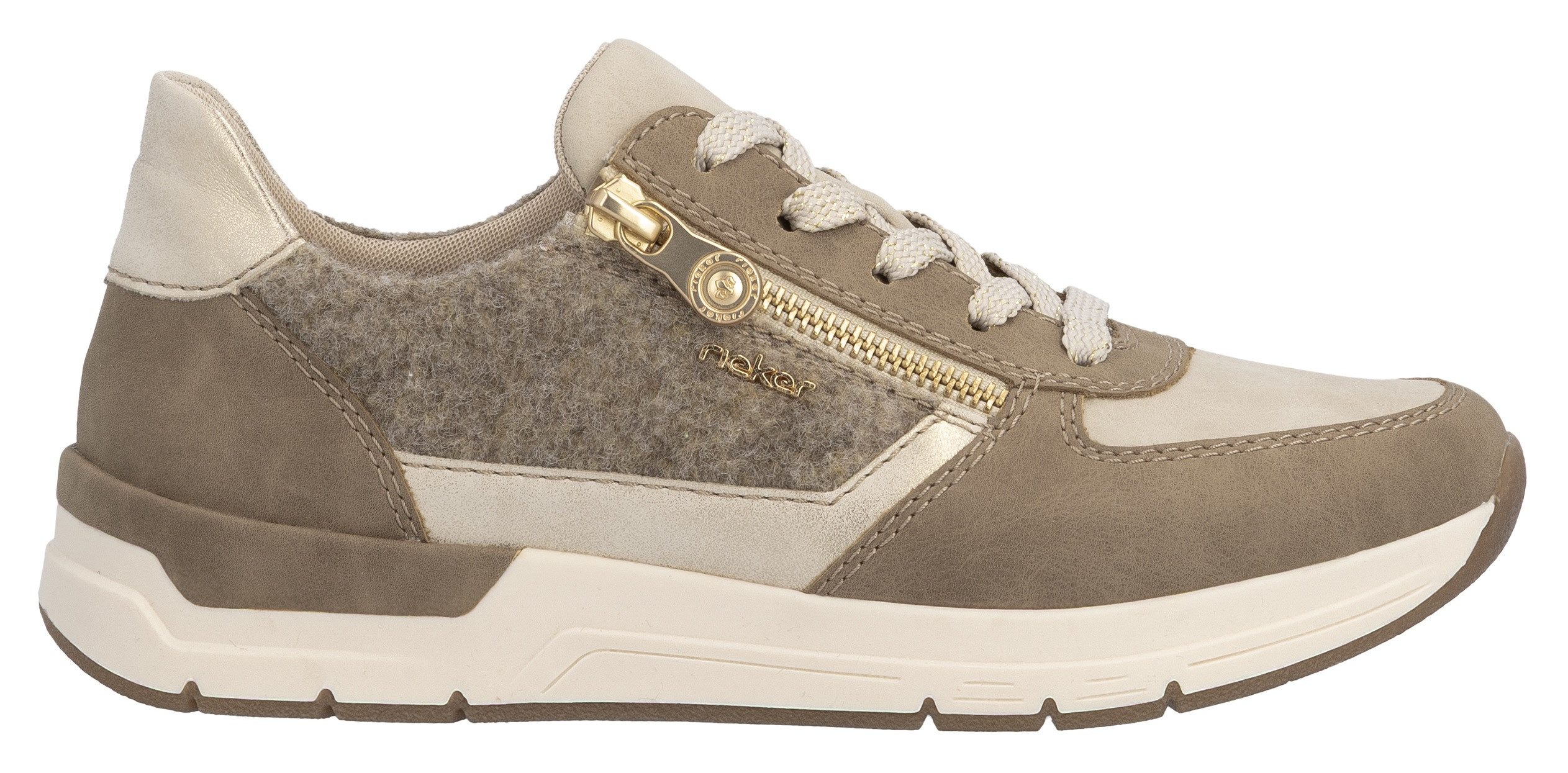 Rieker Sneakers , vrijetijdsschoen, veterschoen, halfschoen met modieuze accenten