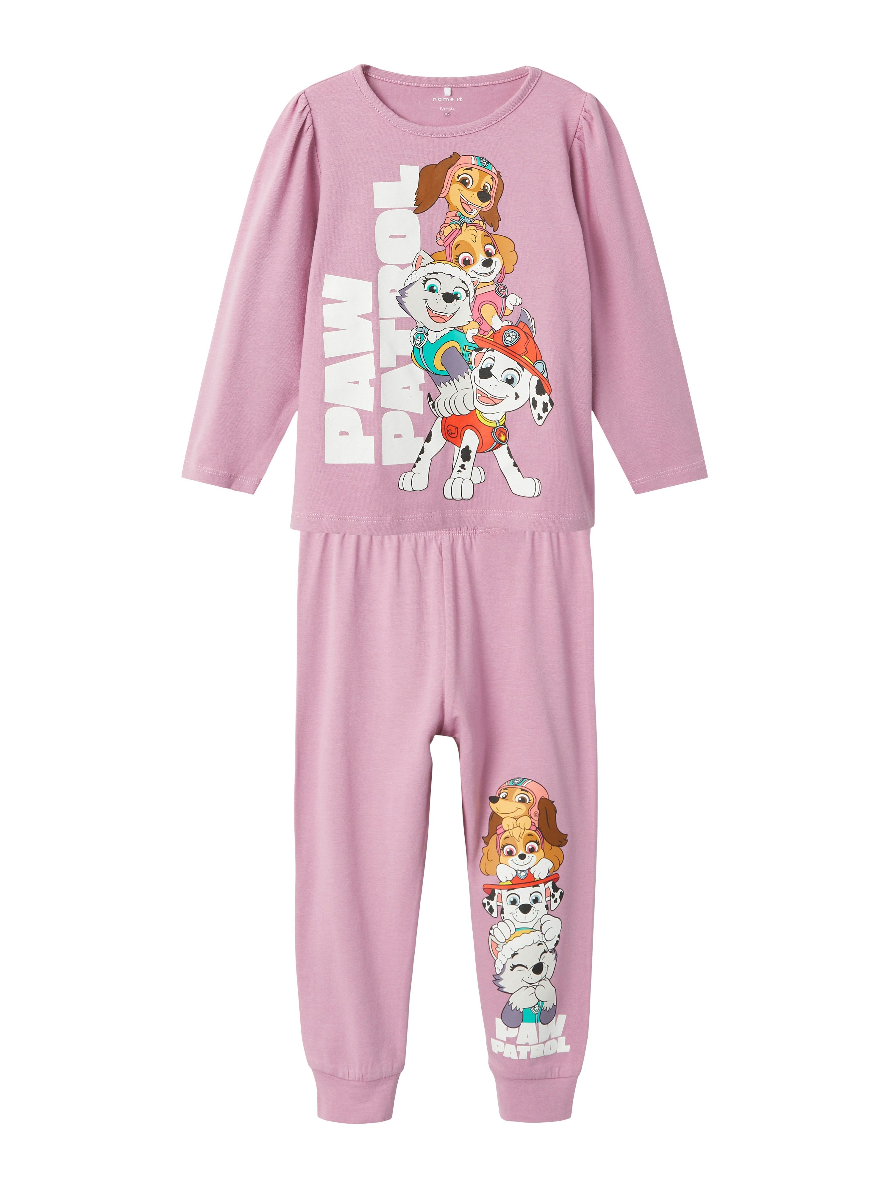 Name it MINI Paw Patrol pyjama met printopdruk lichtroze Meisjes Stretchkatoen Ronde hals 122 128